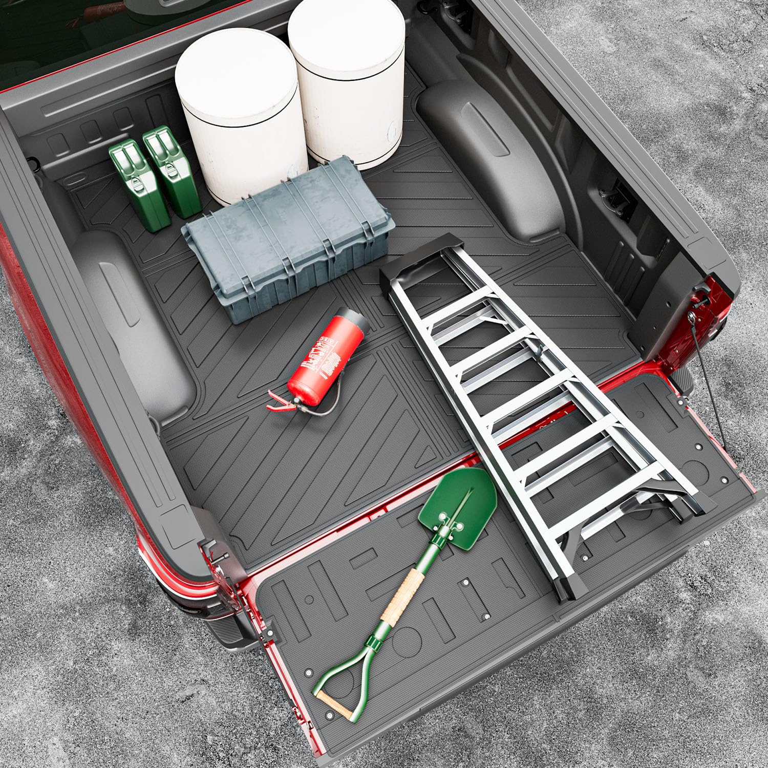 Xipoo 5.5FT Heavy Duty TPE Truck Bed Liner & Tailgate Cover Mat - Compatible with 2021-2025 Ford F150 | Durable Protection for Pickup Truck Bed Accessories | Perfect for Hauling, Camping & Off-Road Adventures