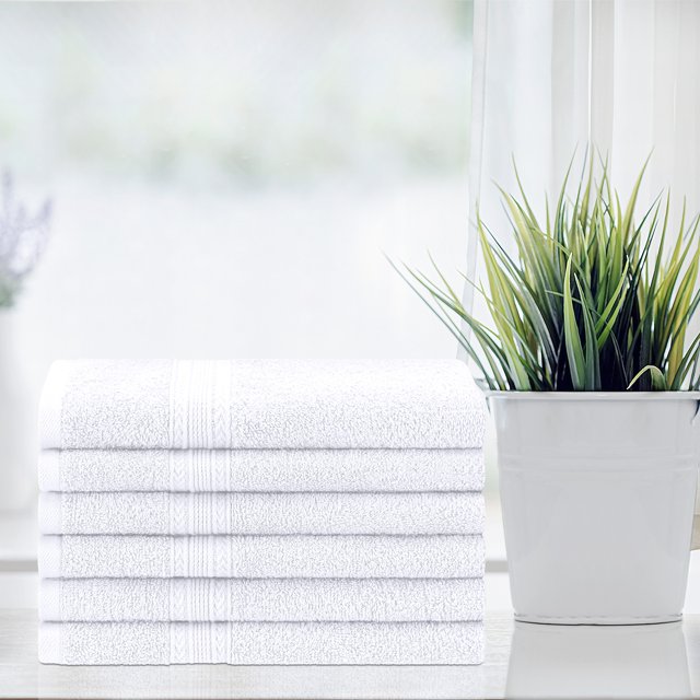 Premium 6-Piece Eco-Friendly Cotton Hand Towel Set - Soft, Absorbent & Sustainable Bath Towels for Kitchen, Bathroom & Gym - Ideal for Home, Spa & Travel Use