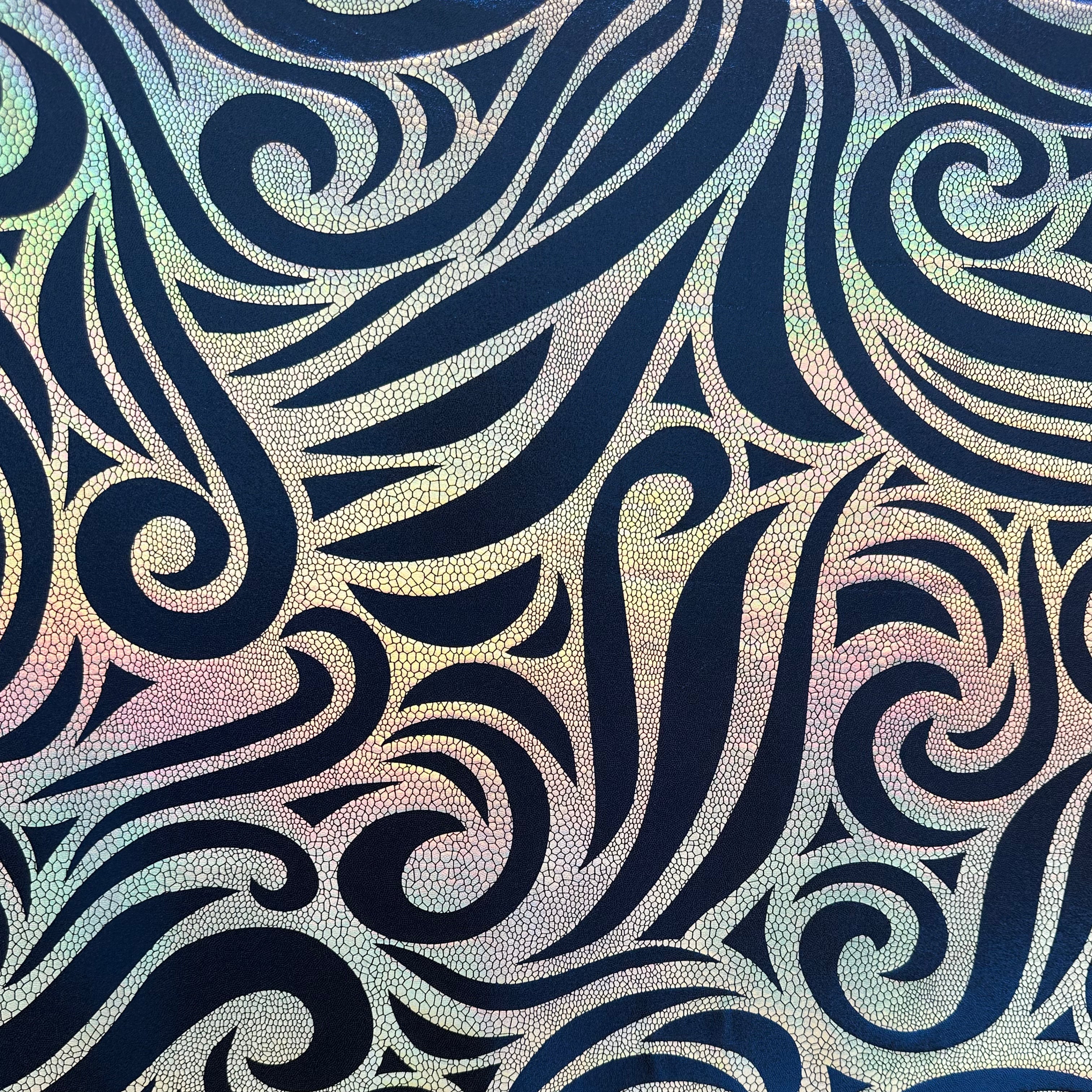 Holographic Fog Foil Spandex Fabric - High-Performance Stretch Material for Dancewear, Costumes & Athletic Apparel - Perfect for Cosplay, Yoga Outfits & Performance Costumes