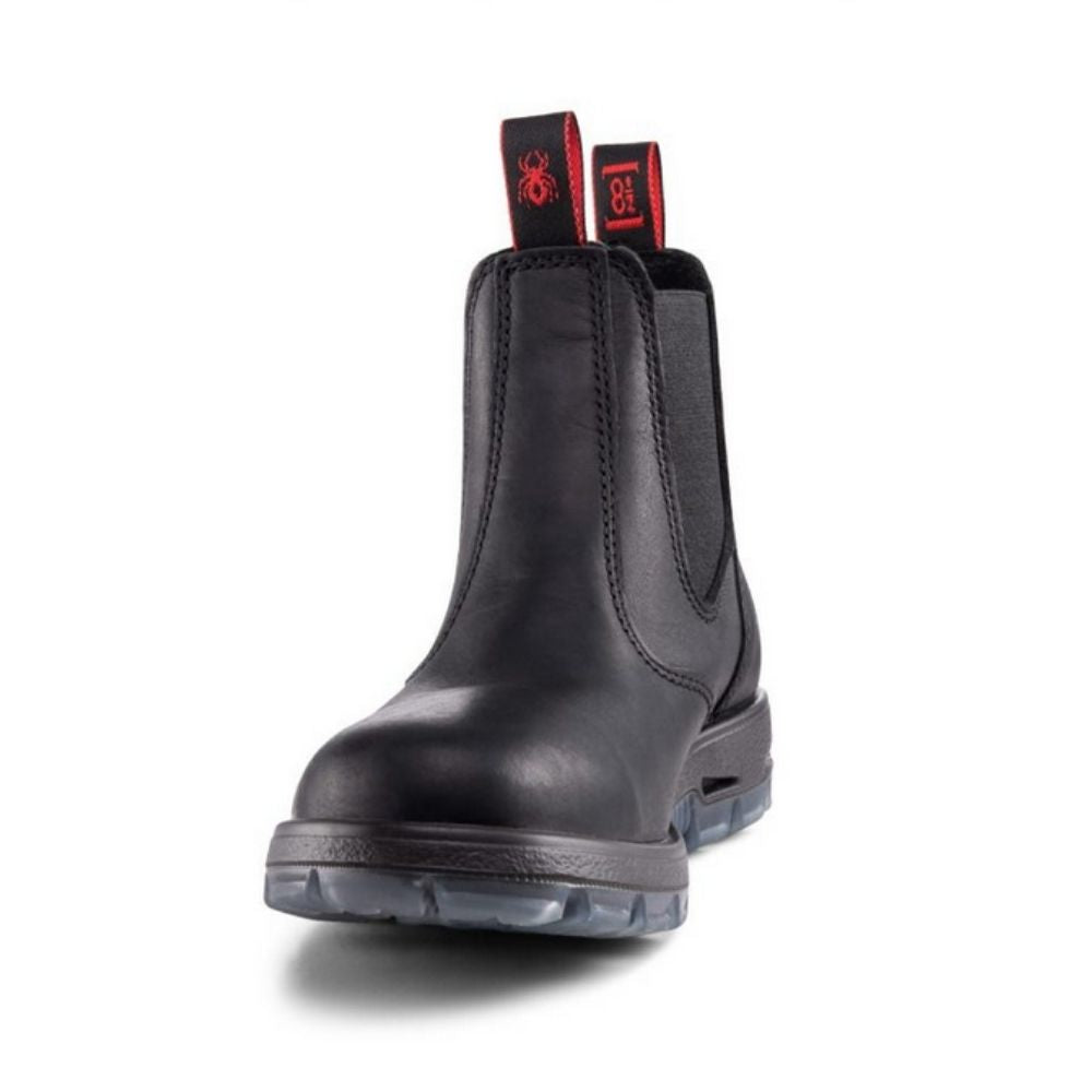 Redback Bobcat Unisex Slip-On Steel Toe Work Boots - Black - Comfortable & Durable Safety Shoes for Construction, Warehouse & Industrial Work