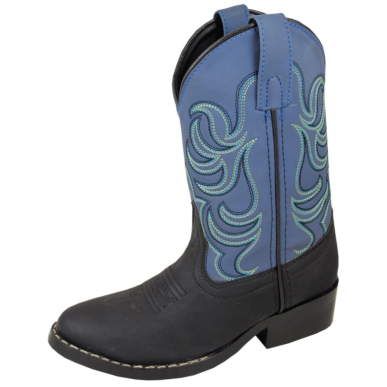 Smoky Mountain Kids' Monterey Black & Blue Cowboy Boots - Western Style Boots for Boys & Girls - Perfect for Rodeo, Halloween Costumes & Country Dance Parties