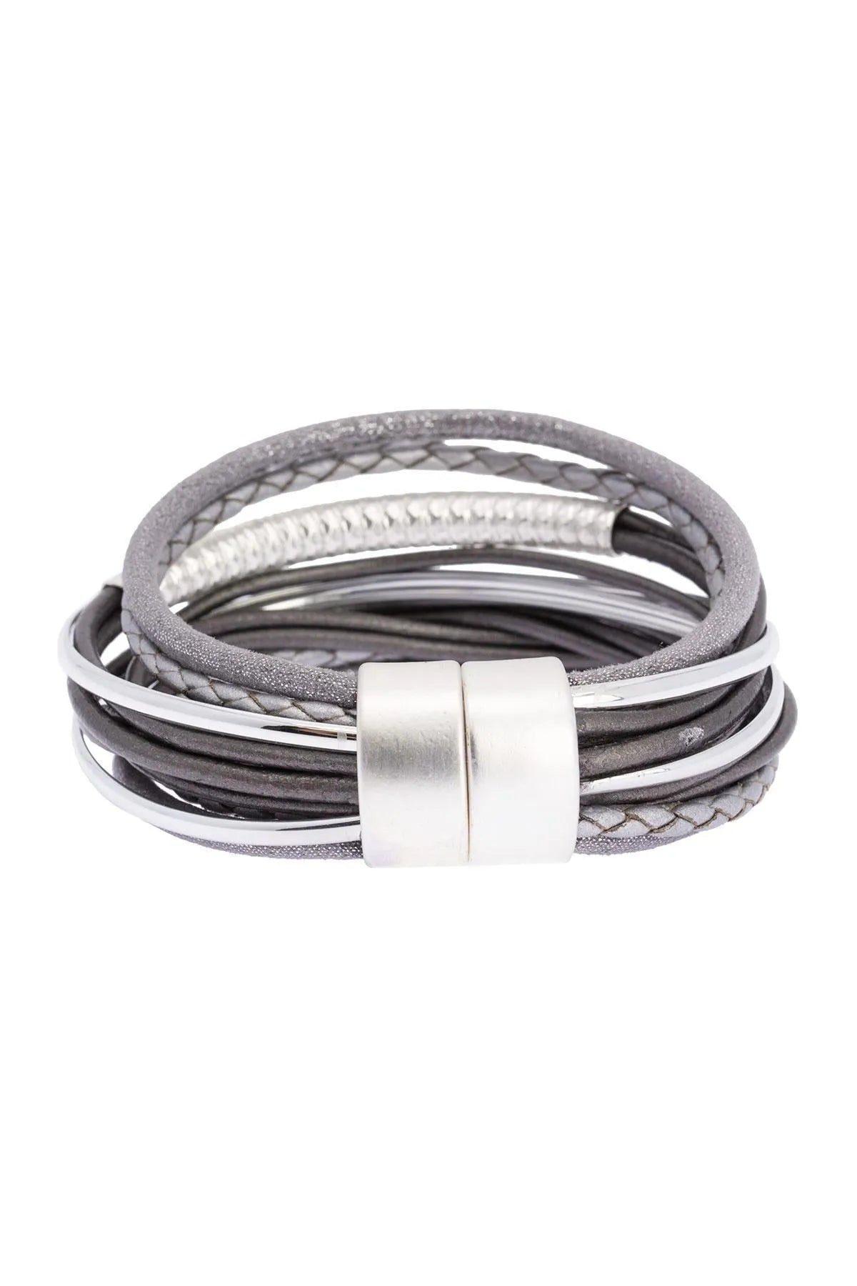Elegant Multi Strand Shimmer Leather Bracelet for Women - Boho Chic Handmade Jewelry Gift for Party, Wedding & Everyday Wear