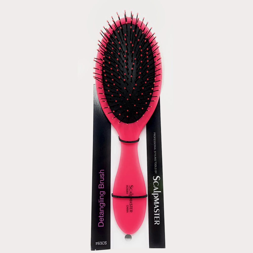 ScalpMaster Detangling Brush - Wide Tooth Cushioned Hair Brush for Wet & Dry Hair - Gentle Knot Remover for Curly, Thick, and Long Hair - Perfect for Home, Travel, and Salon Use