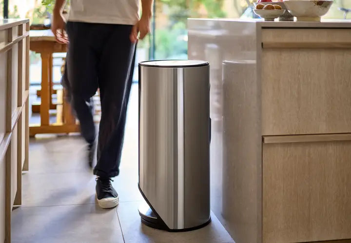 Arc™ 30L Stainless Steel Step Trash Can with Easy Push Pedal - Perfect for Kitchen, Bathroom & Office Waste Disposal