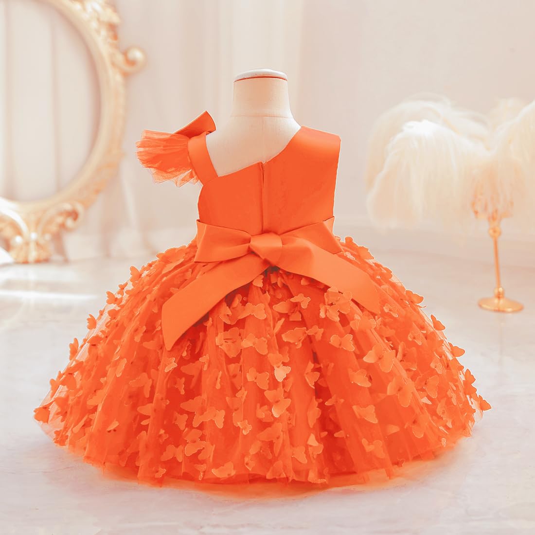 Butterfly Tutu Dress for Toddler Girls - Princess Flower Girl Wedding Pageant Birthday Party Outfit with Bowknot | Perfect for Special Occasions, Photo Shoots & Dress-Up Play