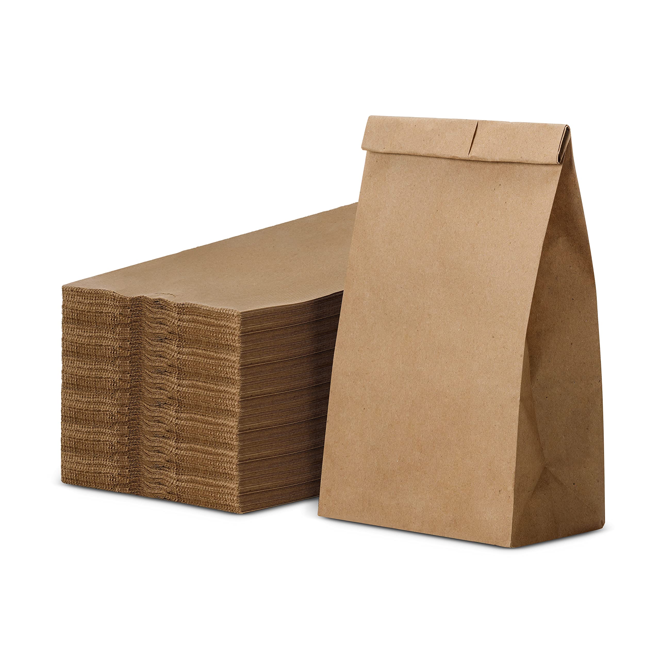 Durable 2lb Kraft Paper Bags Bulk 500 Count - 4.5x2.7x7.7 Inches Brown Snack Bags for Sandwiches, Pastries, Popcorn & Groceries | Eco-Friendly Party Favors & Takeout Food Containers | Perfect for Bakeries, Cafes, Catering & Home Use