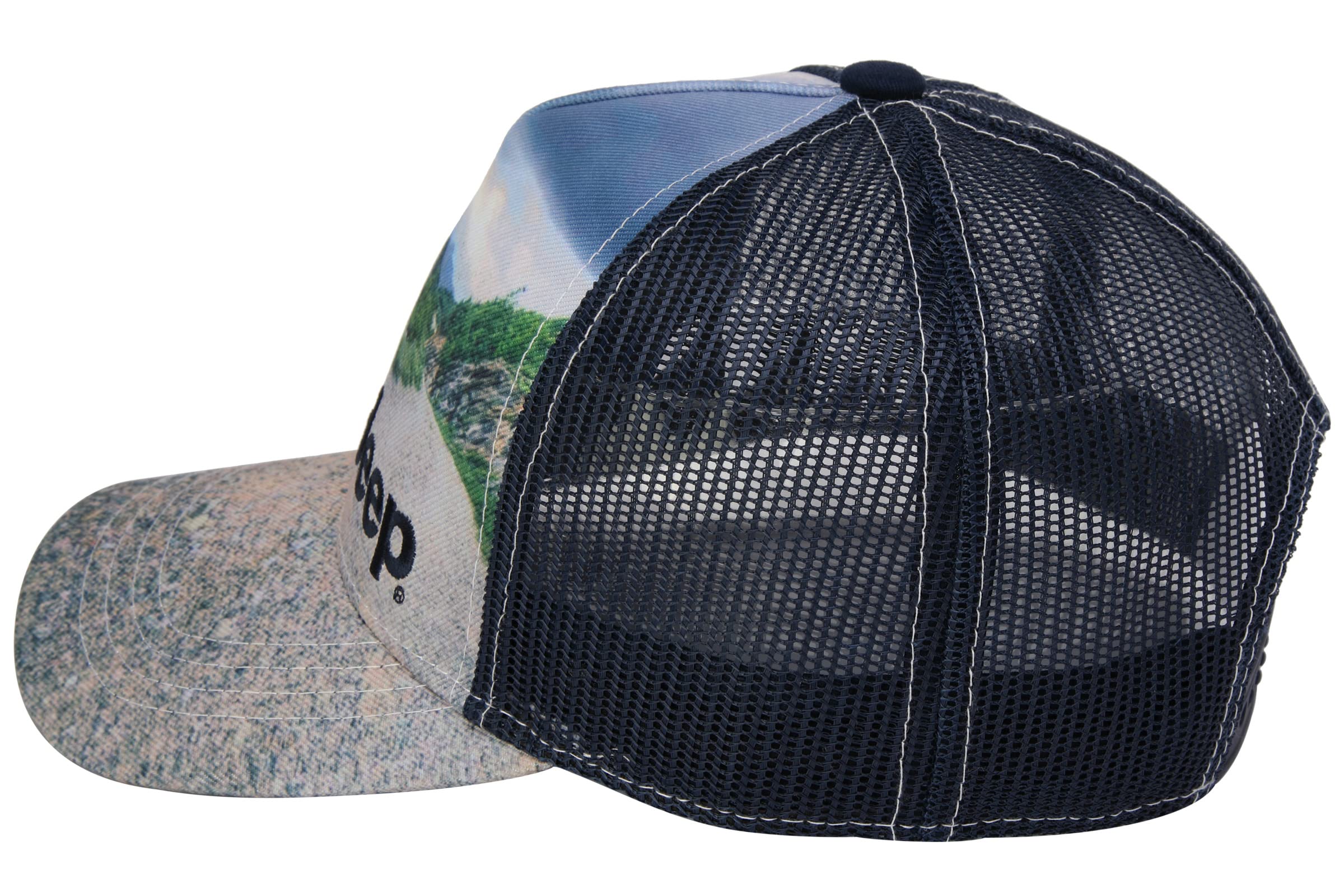 Jeep Premium Trail Scenery View Hat for Men & Women - Navy Blue Outdoor Adventure Cap for Hiking, Camping & Travel Accessories