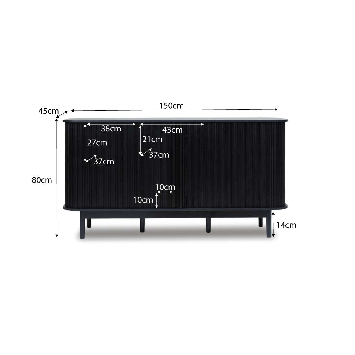Maeve Buffet Table - Elegant Black Dining Buffet for Home & Restaurant Decor | Perfect for Dining Room, Kitchen, or Entryway Storage