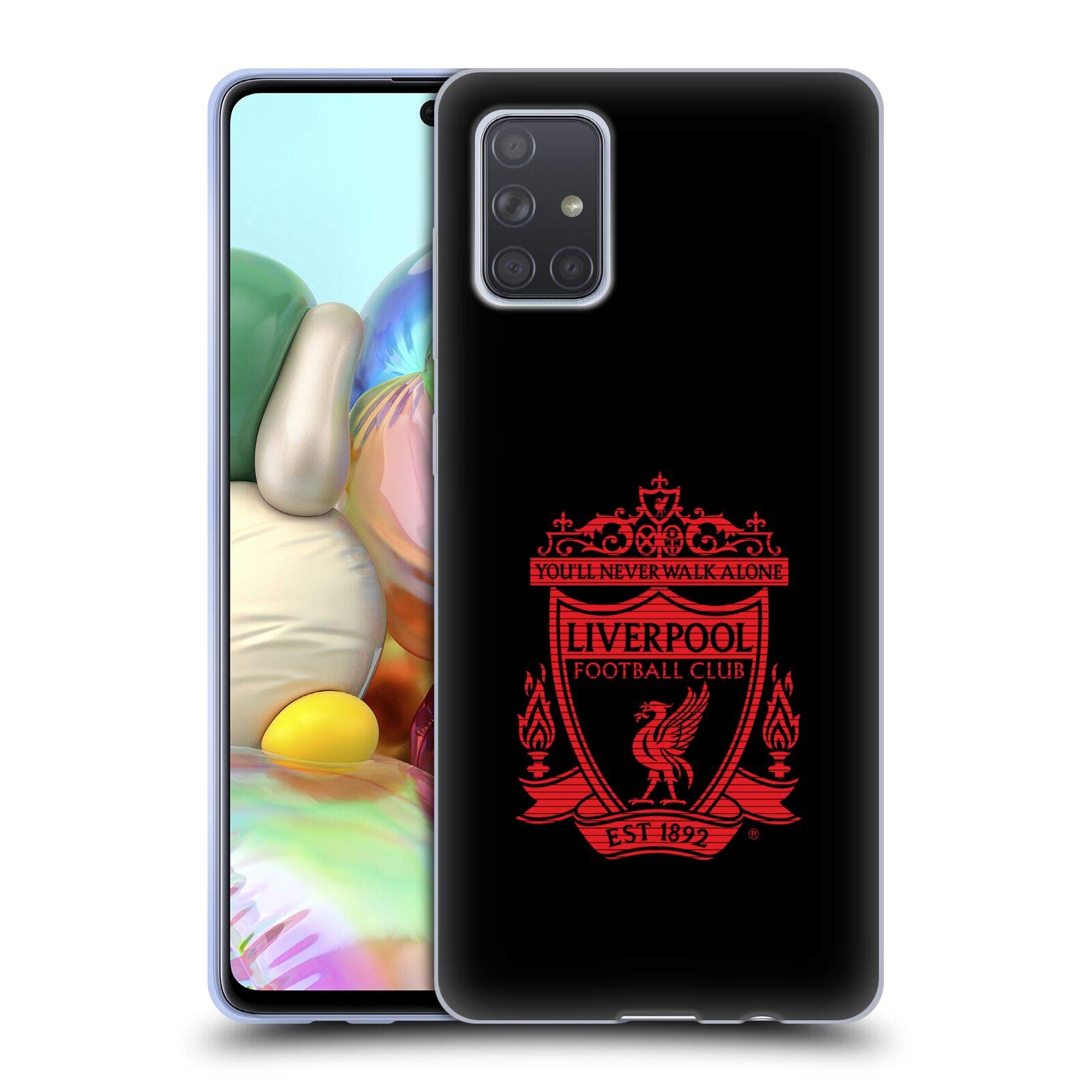 Head Case Designs Officially Licensed Liverpool FC Black 1 Crest 2 Soft Gel Phone Case for Samsung Galaxy A71 (2019) - Perfect for Matchdays & Everyday Protection