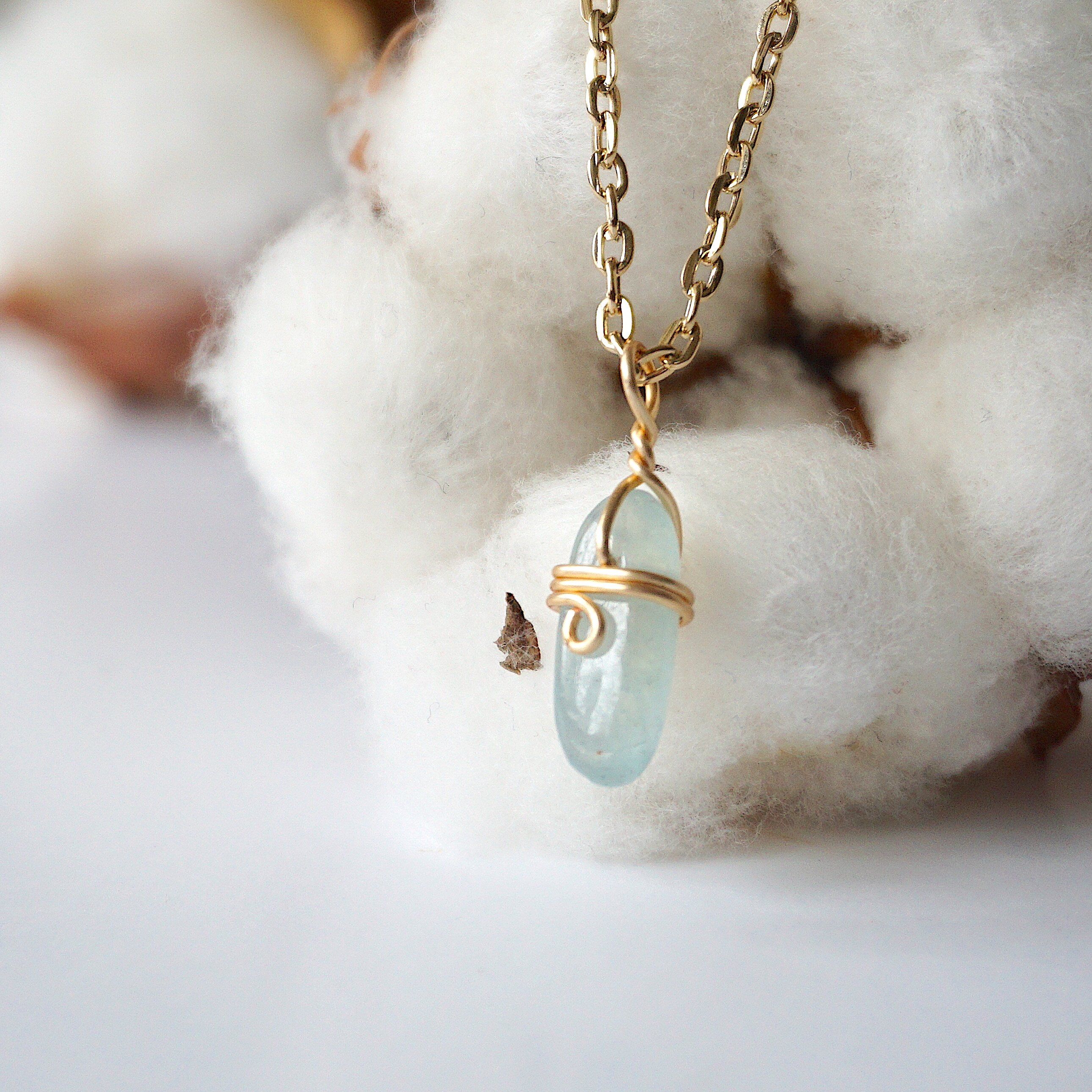 Elegant Aquamarine Charm Necklace - 14K Gold Plated Pendant for Women - Perfect for Birthdays, Anniversaries & Everyday Wear