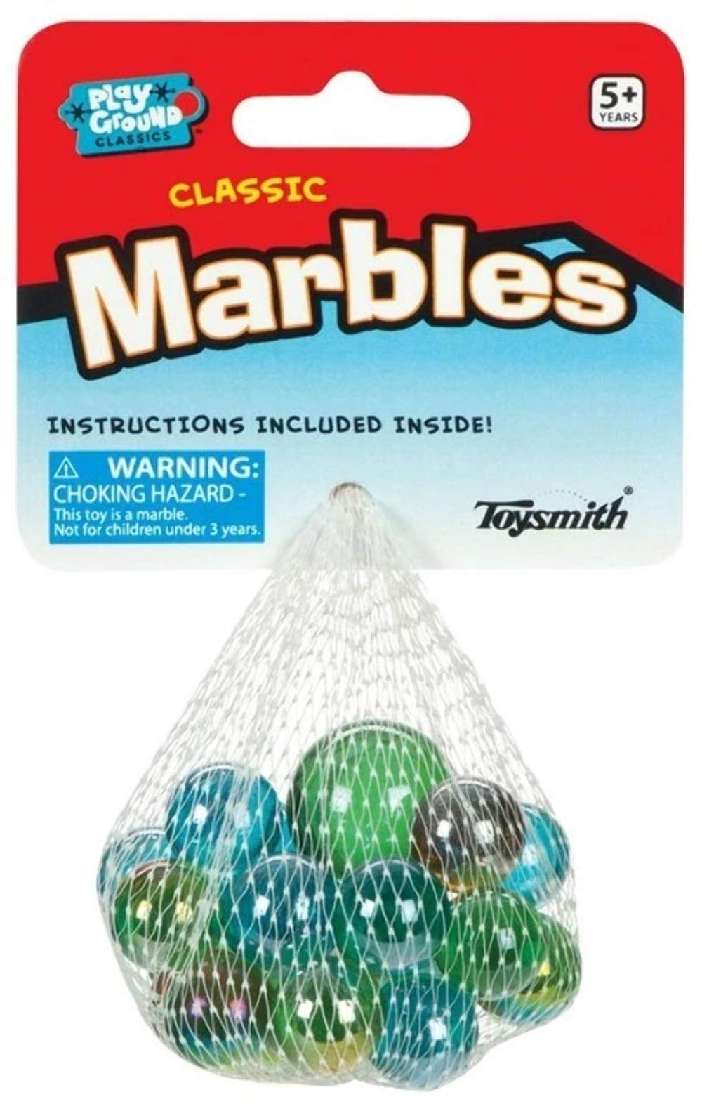 Toysmith Classic Marbles - 100-Piece Glass Marble Set for Kids & Collectors - Perfect for Marble Games, DIY Crafts & Home Decor