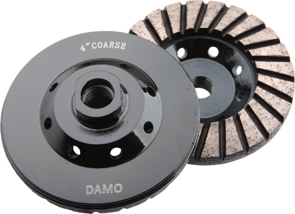DAMO 4 Inch Diamond Turbo Grinding Cup Wheel - Coarse Grit for Angle Grinder with 5/8
