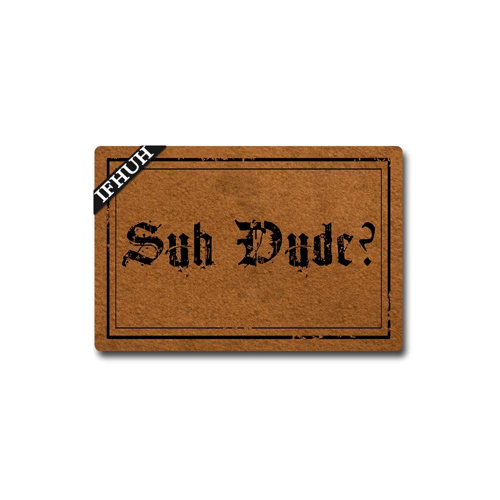 Funny 'Suh Dude' Welcome Doormat - Non-Slip Rubber Backing, 23.6x15.7 Inches - Indoor/Outdoor Entryway Rug for Front Door, Porch & Patio Decor