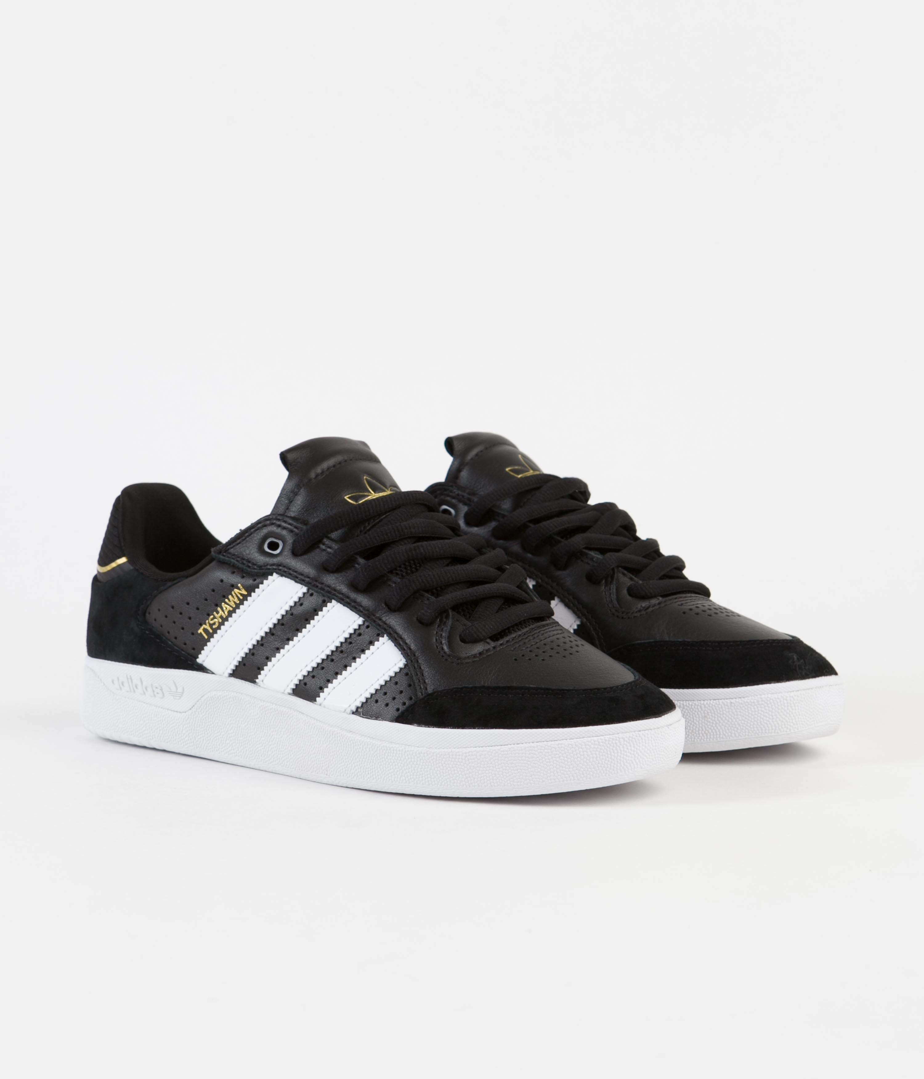 Adidas Tyshawn Low Shoes for Men - Core Black/FTWR White/Gold Metallic - Casual Sneakers for Walking, Running & Streetwear Fashion