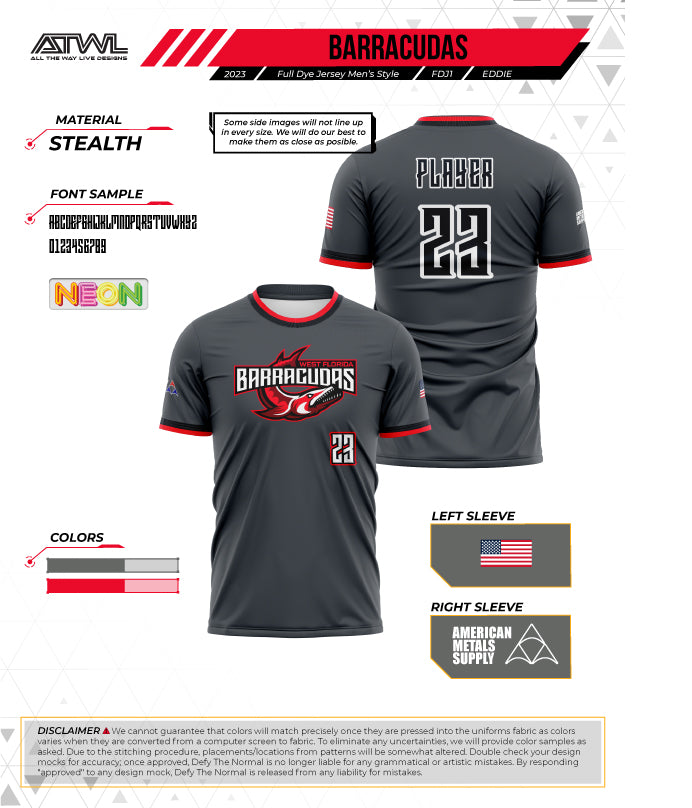 Barracudas Charcoal Crew Neck Jersey - Men's Comfortable Cotton T-Shirt for Casual Wear & Everyday Outfits | Perfect for Gym, Sports, and Street Style