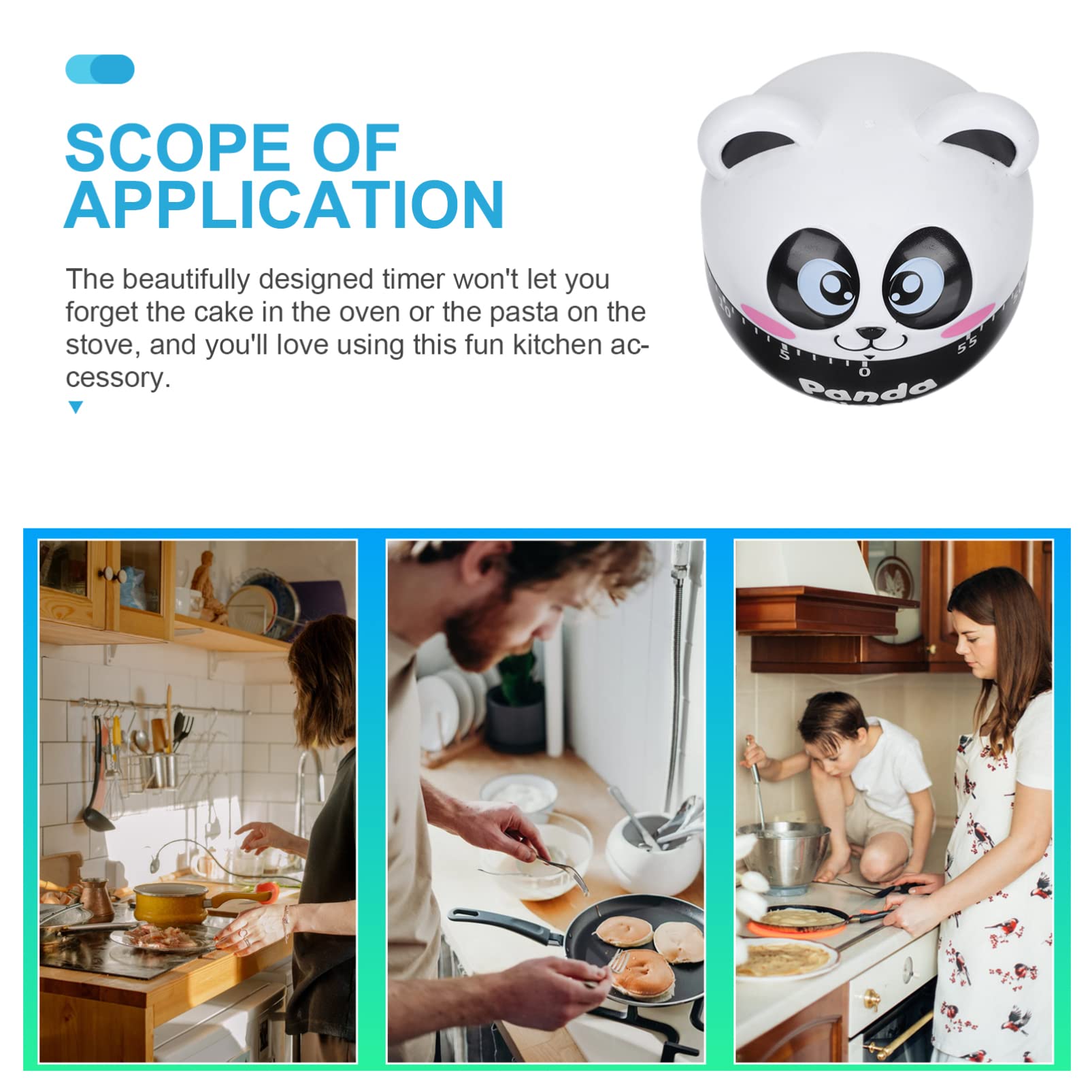 Angoily 60-Minute Mechanical Kitchen Timer - Cute Animal Countdown Clock for Kids, Reading, Classroom & Cooking - Wind Up Egg Timer with Alarm - Perfect for Baking, Studying & Time Management