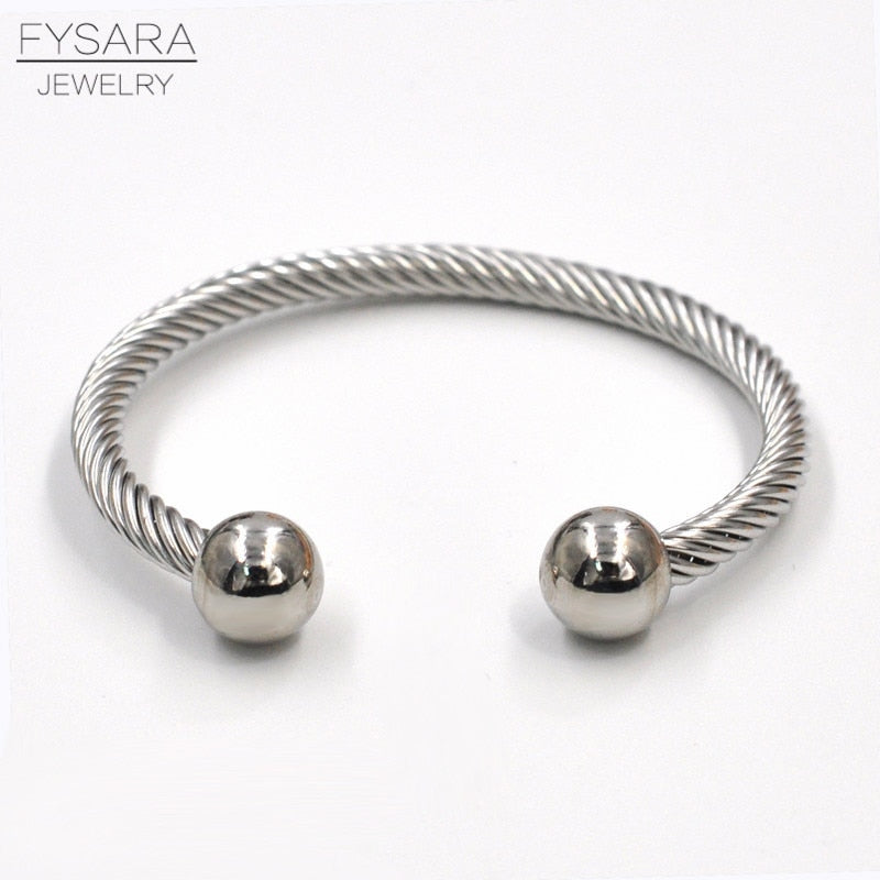 Twisted Cable Wire Bangle Cuff Bracelets for Women - Fashion Jewelry for Casual & Formal Wear - Perfect for Office, Party & Everyday Accessories