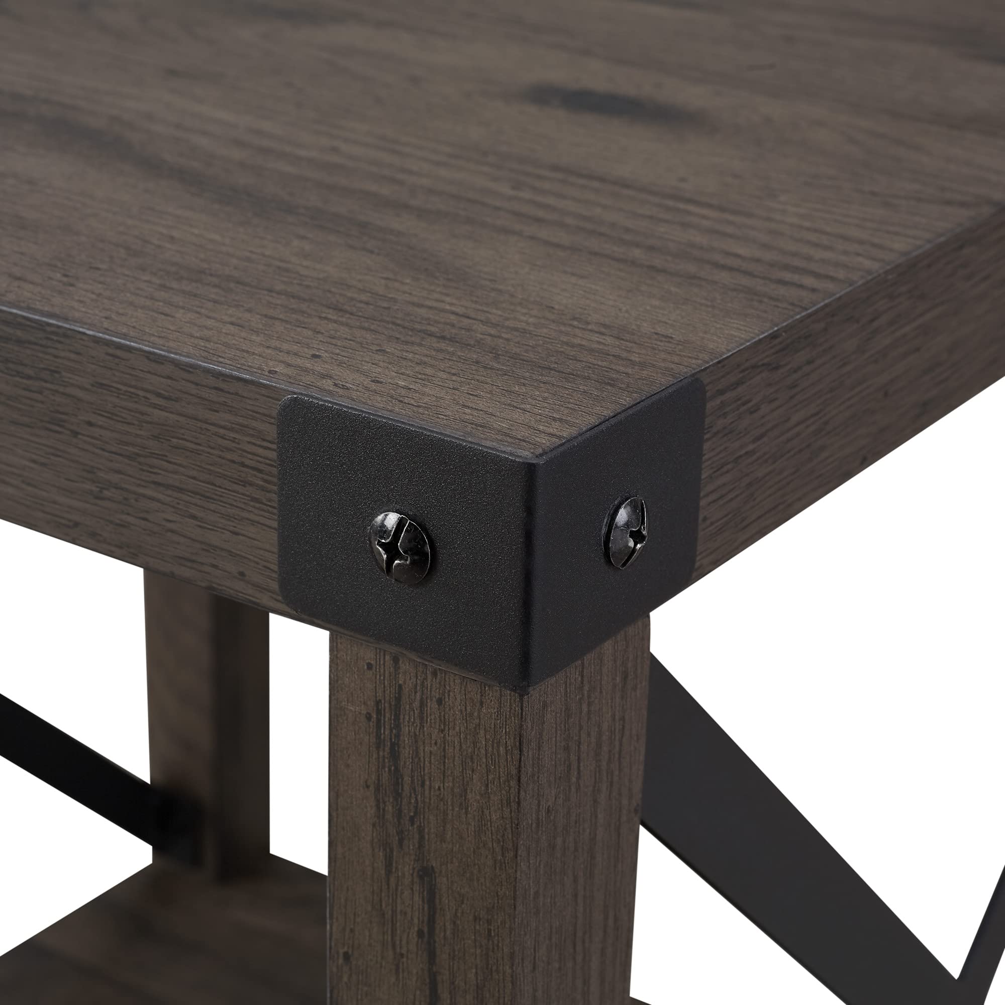 Walker Edison Sedalia Modern Farmhouse Metal Accent Entryway Side Table - 1 Pack, Sable Grey - Perfect for Living Room, Bedroom or Hallway Decor