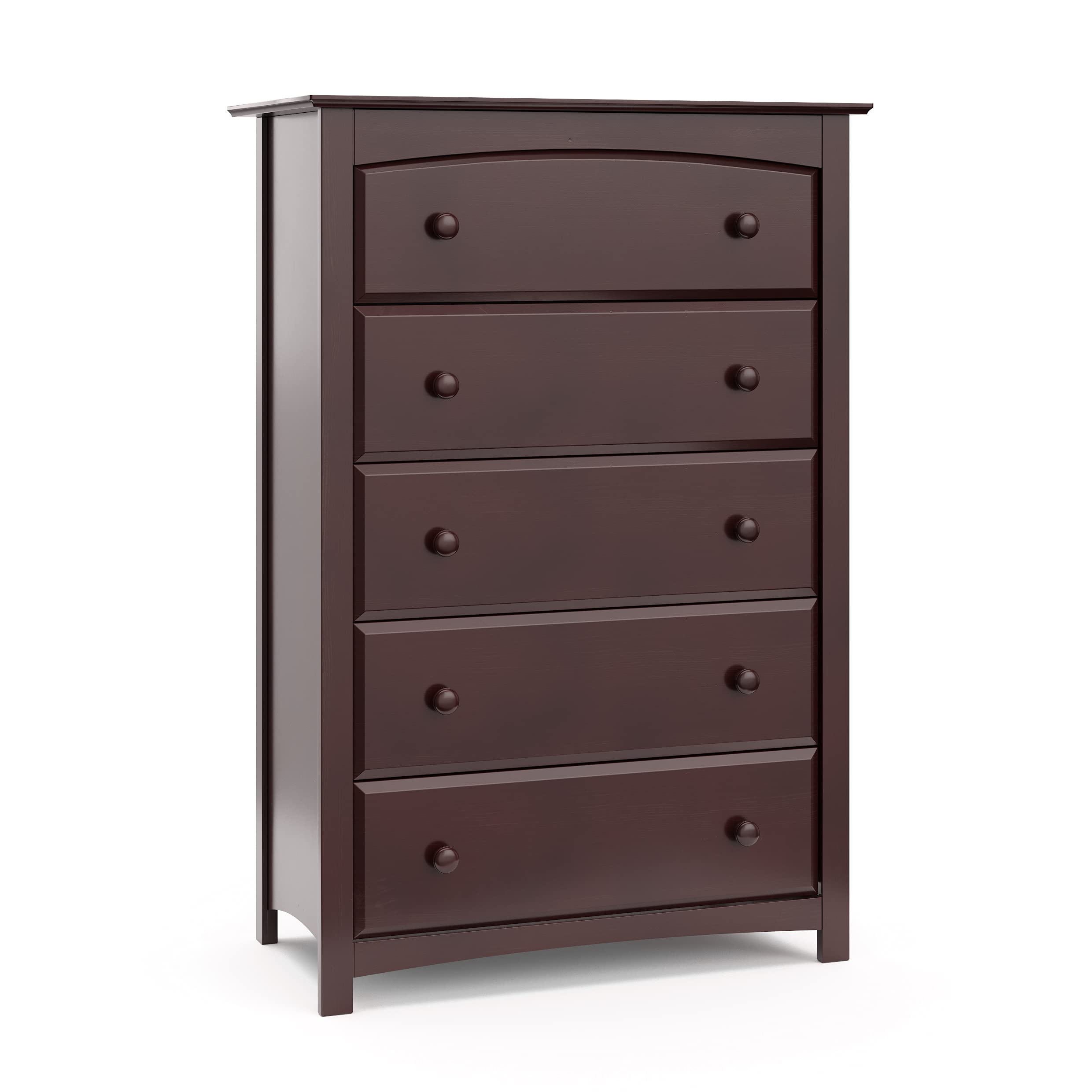 Storkcraft Kenton 5-Drawer Kids Dresser in Espresso - Nursery & Bedroom Storage Organizer, Sturdy Chest of Drawers for Baby & Children's Room - Perfect for Clothes, Toys & Bedroom Organization