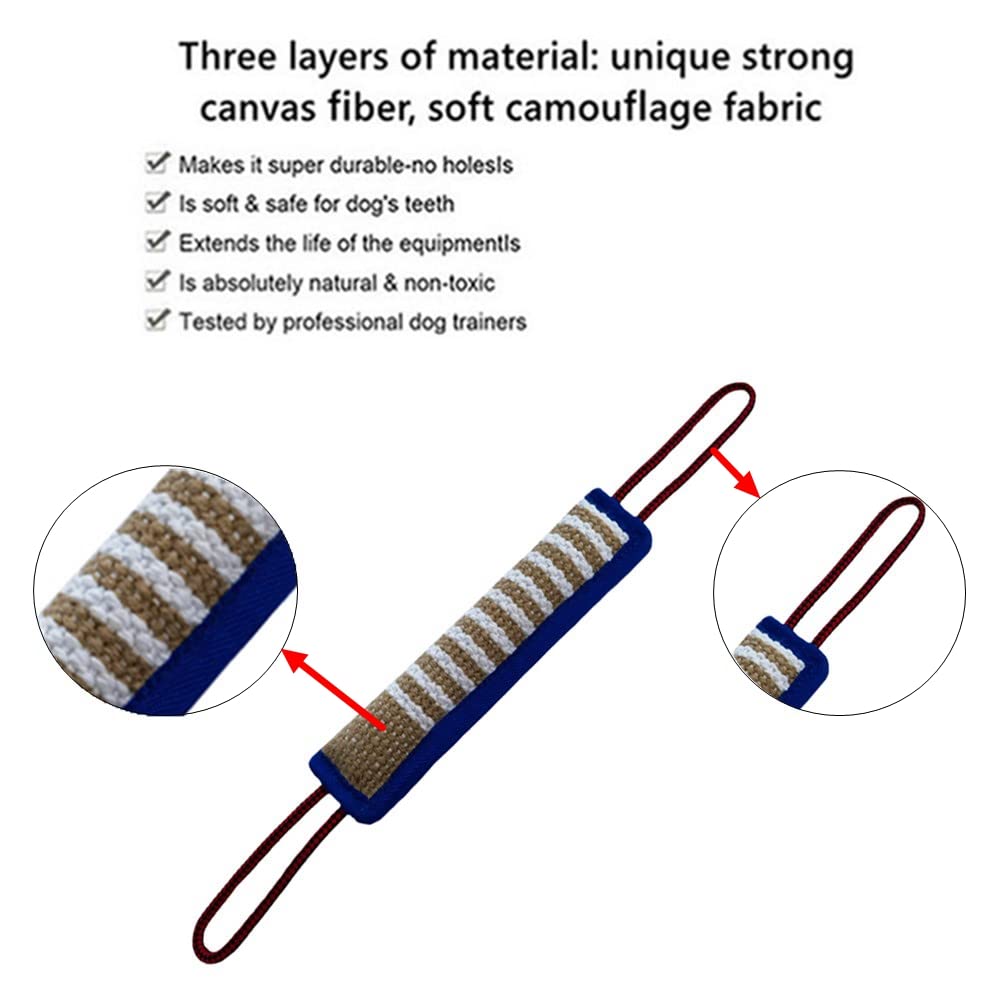 Durable Jute Dog Tug Toy for Medium & Large Breeds - Strong Bite-Resistant Pull Toy for Interactive Play, Tug of War & Training - Blue Dog Chew Pillow & Bite Sleeve Toy (Perfect for Playtime, Bonding & Aggressive Chewers)