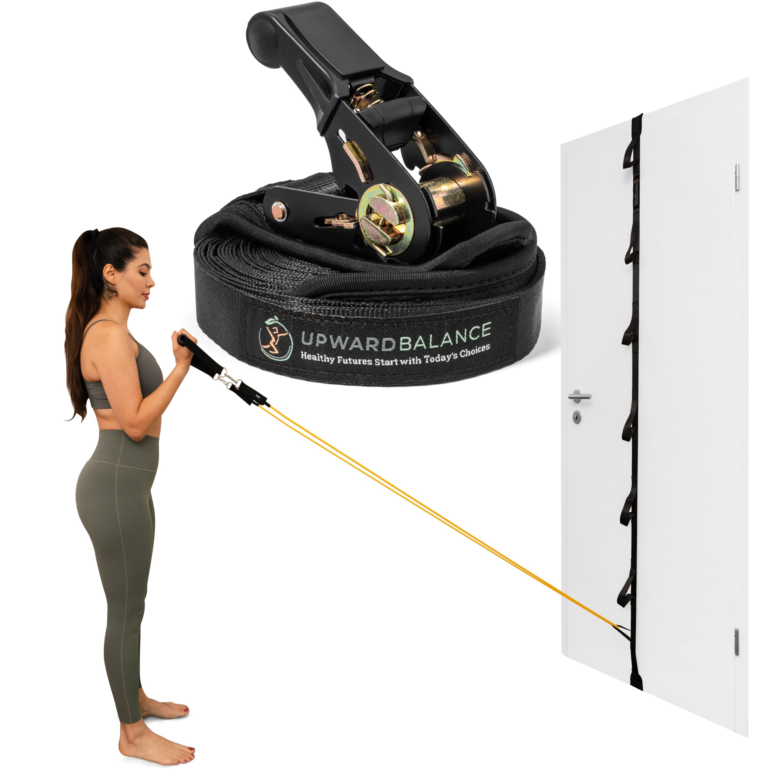 Heavy-Duty Resistance Band Door Anchor Strap with 9 Anchor Points - Portable Home Gym Equipment for Strength Training, Yoga & Physical Therapy - Fits 6-8 ft Doors - Perfect for Home Workouts, Travel & Rehabilitation Exercises (Jeteca)