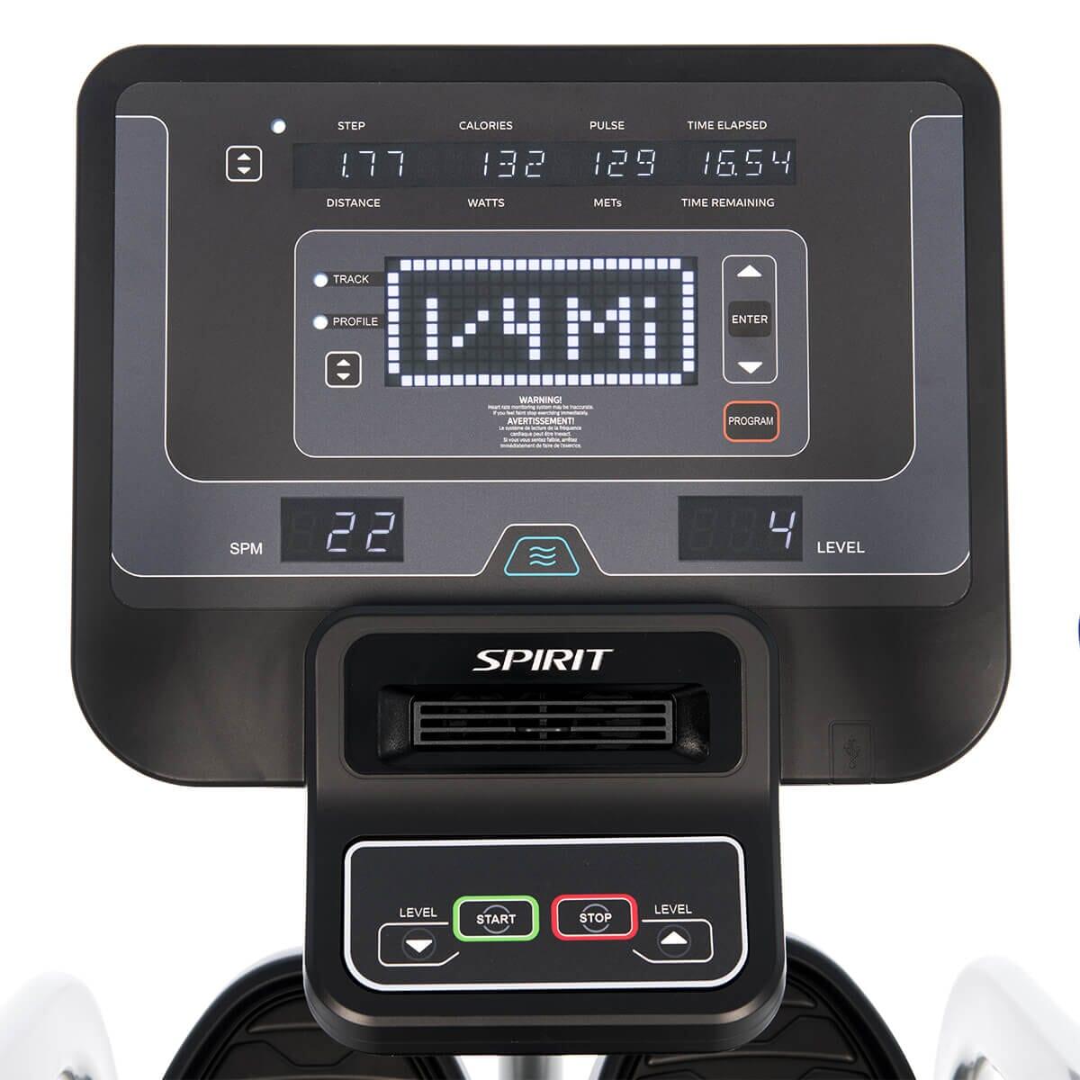 Spirit Fitness CRS800S Recumbent Stepper Exercise Bike - Low Impact Cardio Machine for Home Gym, Seniors & Physical Therapy - Compact Seated Workout Equipment for Small Spaces