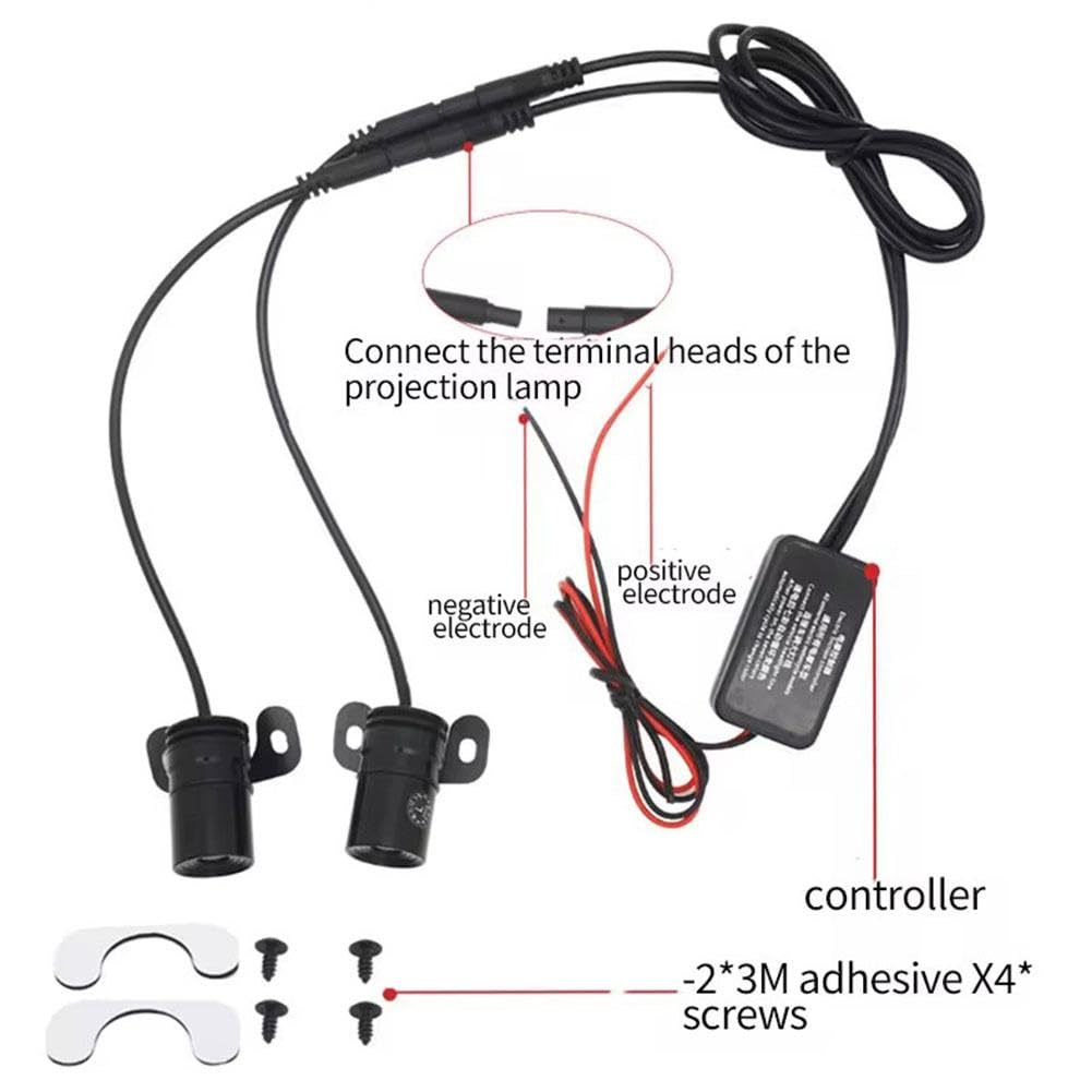 Universal Motorcycle LED Logo Light - Waterproof Angel Wing Projector for Scooters & EVs - Perfect Gift for Riders