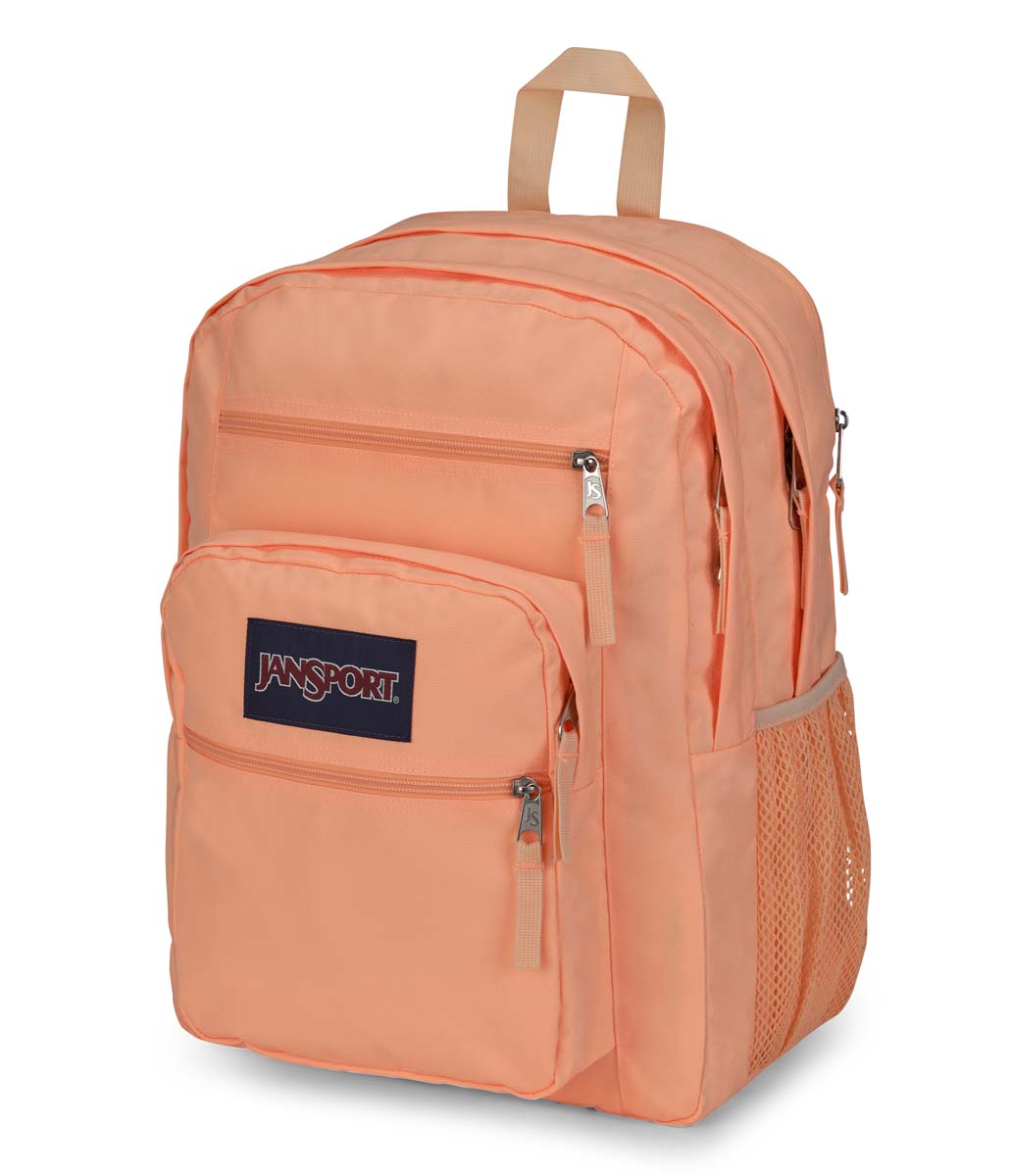 JanSport Big Student Backpack - Durable Laptop Backpack for School & College, Peach Neon Color, 15-Inch Laptop Compartment - Perfect for High School, University & Travel