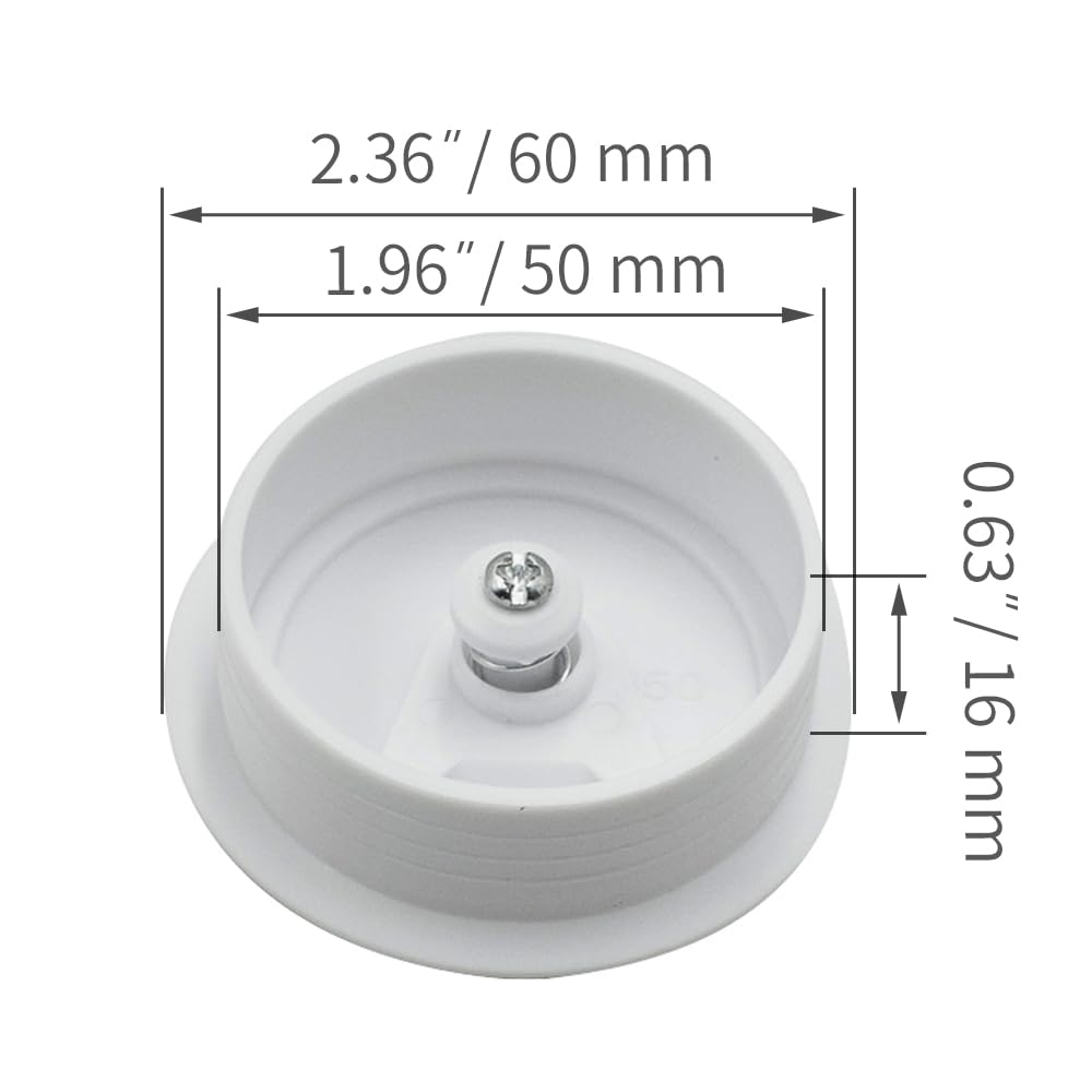 6 Pack 2 Inch White Plastic Desk Cable Grommets - Wire Hole Cover for Office PC Computer Desk Cord Management - Perfect for Home Office, Gaming Setup & Workspace Organization