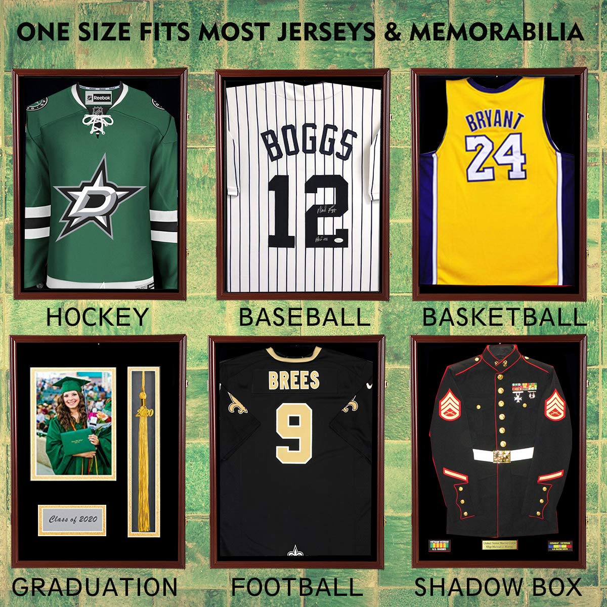 Large Lockable Jersey Display Frame Case with UV Protection Acrylic - Shadow Box for Baseball, Basketball, Football, Soccer & Hockey Jerseys - Wall Mount & Hanger Options - Perfect for Sports Memorabilia, Man Cave Decor & Fan Cave Displays
