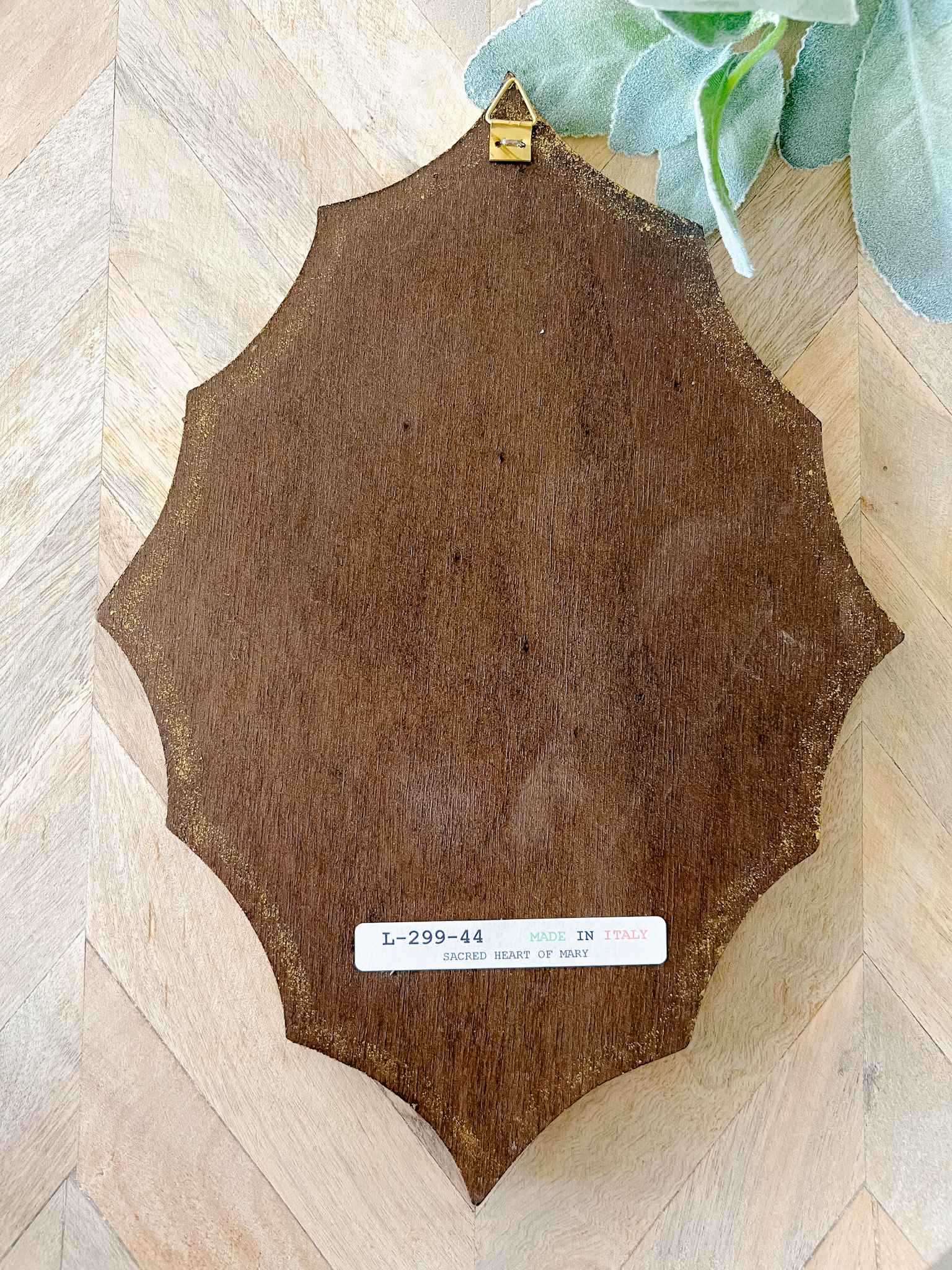 Beautiful Florentine Plaque of Immaculate Heart of Mary - Religious Home Decor for Catholic Devotion & Prayer Spaces