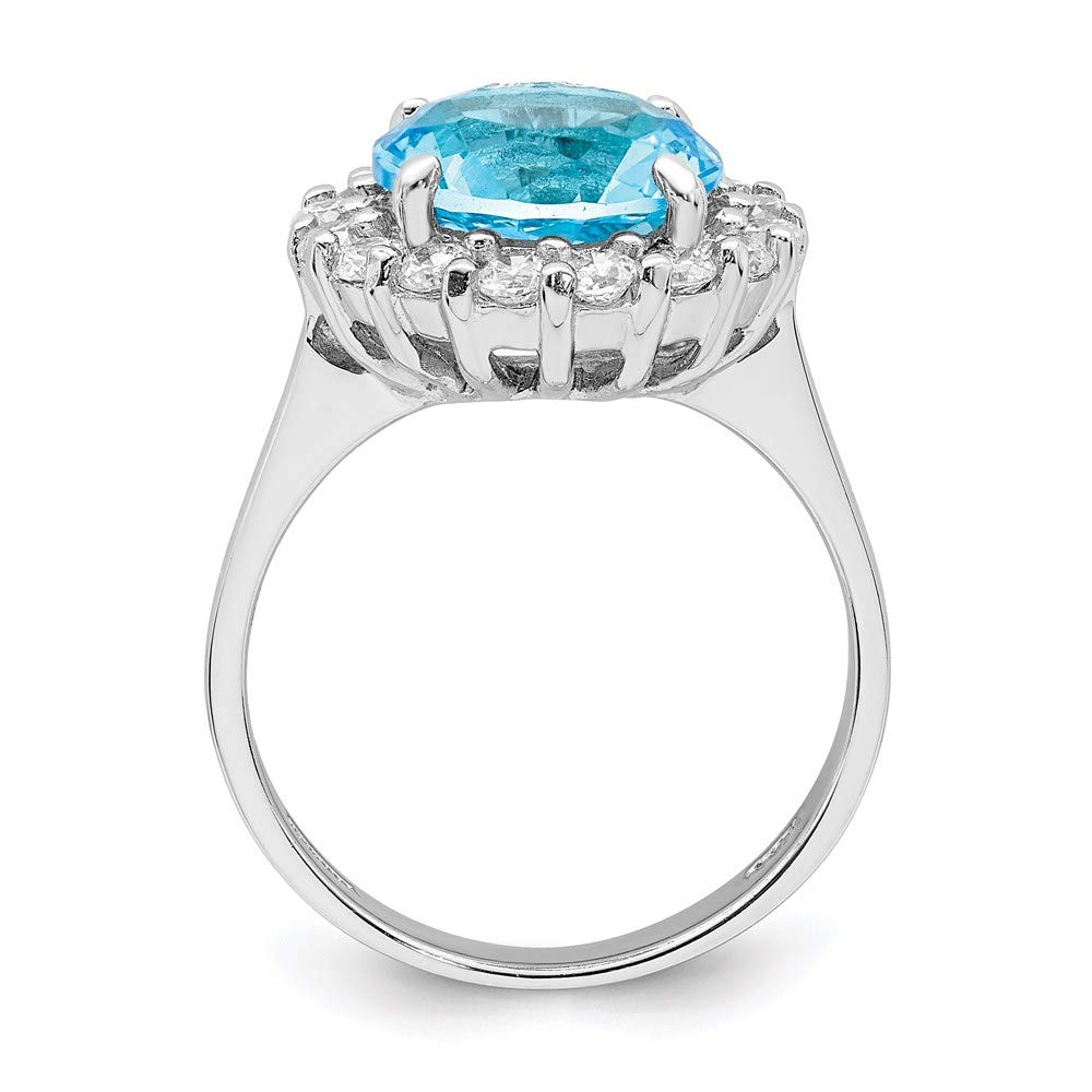 925 Sterling Silver Blue & Clear Cubic Zirconia Ring for Women | Elegant Fine Jewelry Gift for Her | Perfect for Anniversaries, Birthdays & Special Occasions