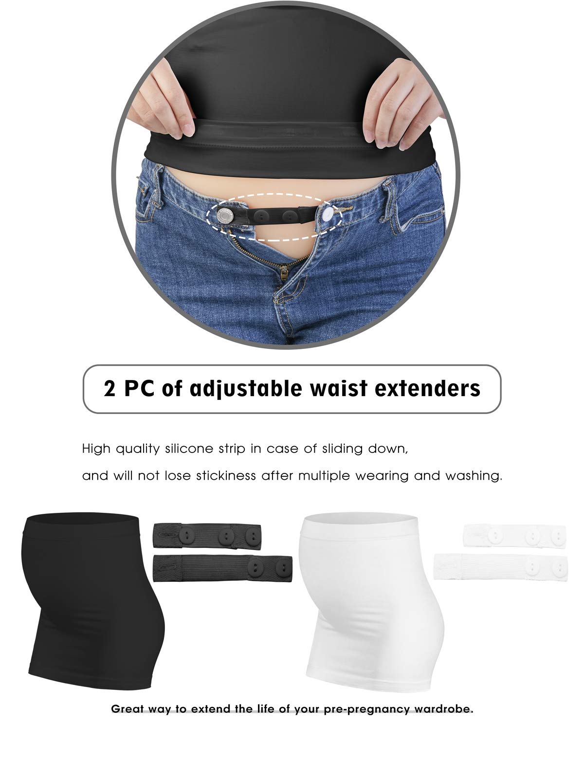 **Maternity Belly Band for Pregnant Women - Postpartum Support Belt for Pants & Jeans - Comfortable Pregnancy Support for Everyday Wear**    *(Use Case: Perfect for daily wear, postpartum recovery, and providing gentle support during pregnancy.)*