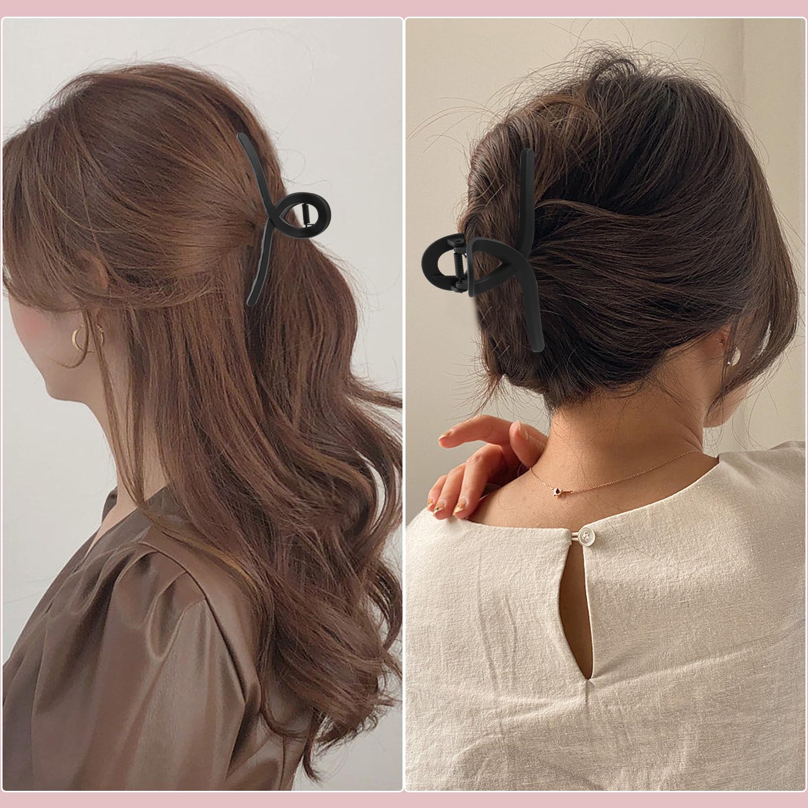 5.1 Inch Extra Large Claw Clips for Thick & Long Hair - 4 Pack XL Jumbo Hair Clips for Women, Matte Non-Slip Strong Hold Jaw Clips - Perfect for Ponytails, Buns & Updos