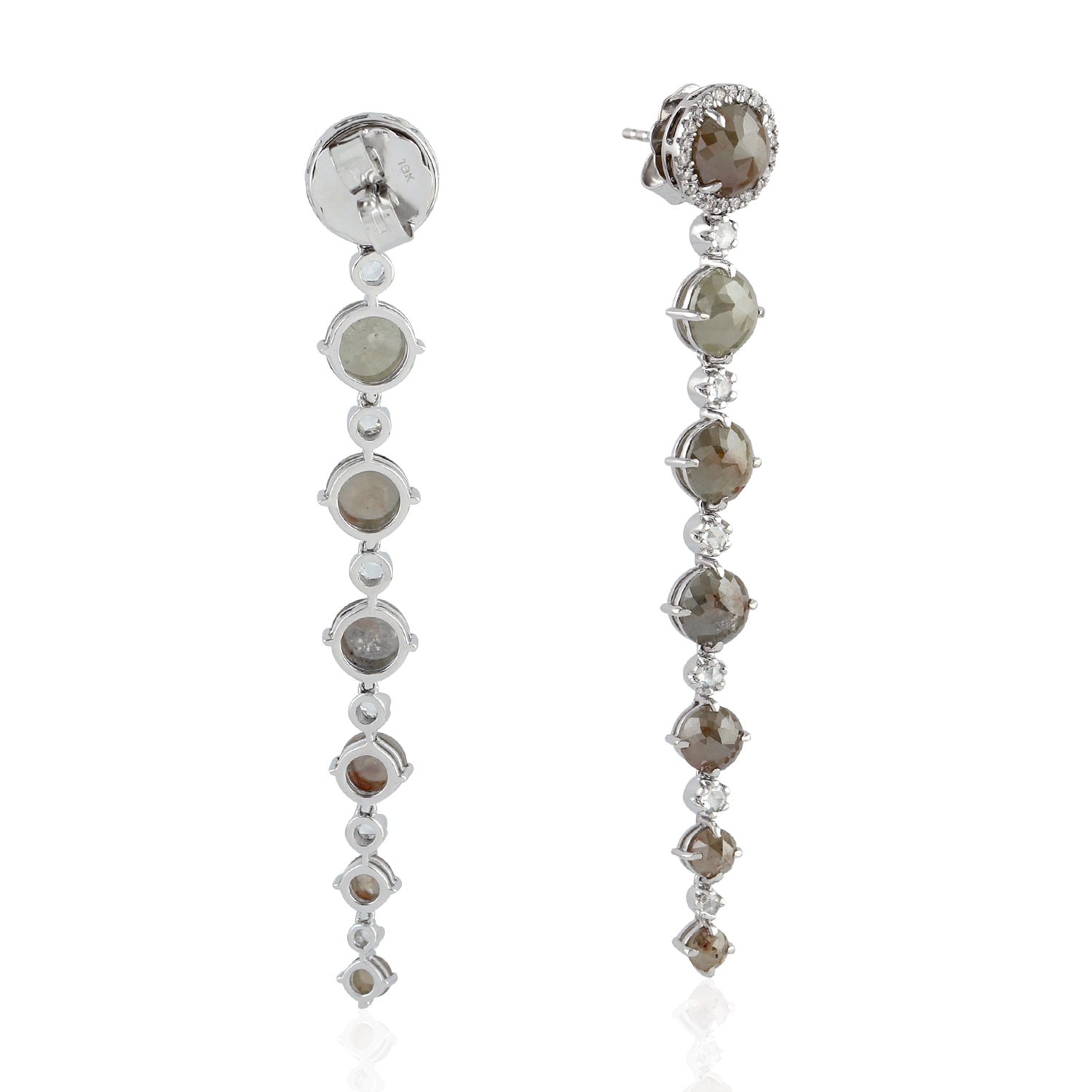 18k White Gold Handmade Ice Diamond Drop Earrings - Elegant Dangle Earrings for Women, Perfect Gift for Anniversary, Wedding & Special Occasions