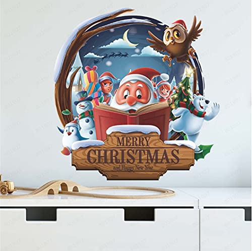 Self-Adhesive Santa Claus & Snowman Window Stickers - Christmas Door Decor, Wall Art, Glass Decals for Home & Office - Festive Winter Holiday Decorations (Perfect for Living Room, Bedroom, Kids Room & Office Windows)