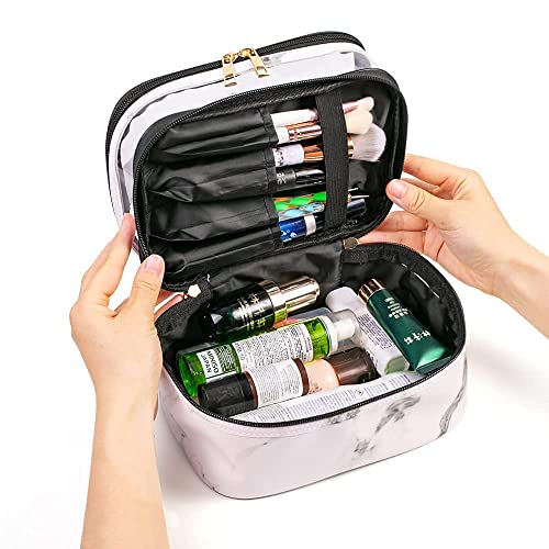 Travel Makeup Pouch Organizer Bag - Waterproof Cosmetic Case for Women, Perfect for Airplane Carry-on & Vacation Essentials Storage