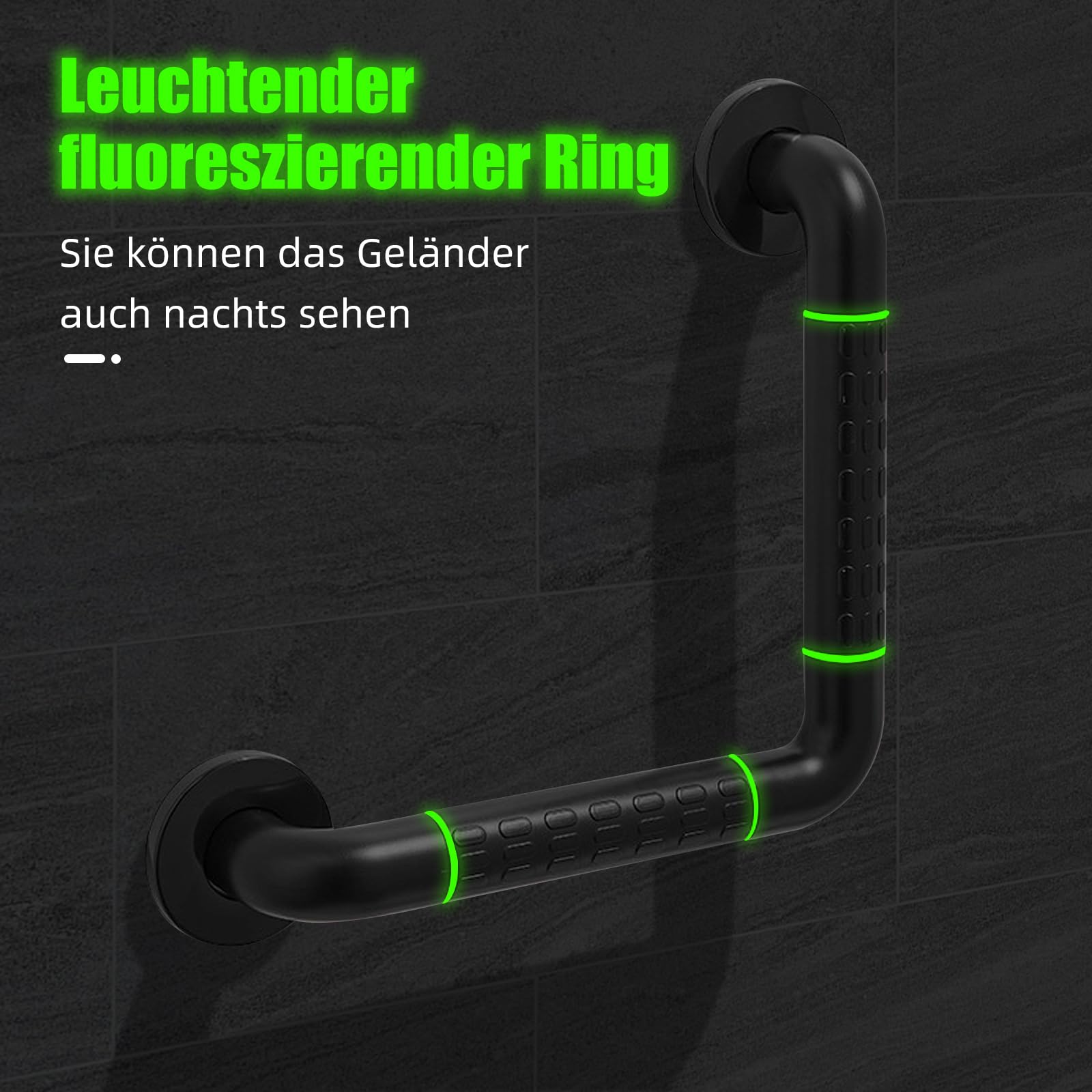 **30cm Black Shower Grab Bar for Seniors - Non-Slip Bathroom Safety Handle for Bathtub & Shower - Sturdy Support for Elderly & Disabled - Perfect for Bathroom, Toilet & Wet Areas**
