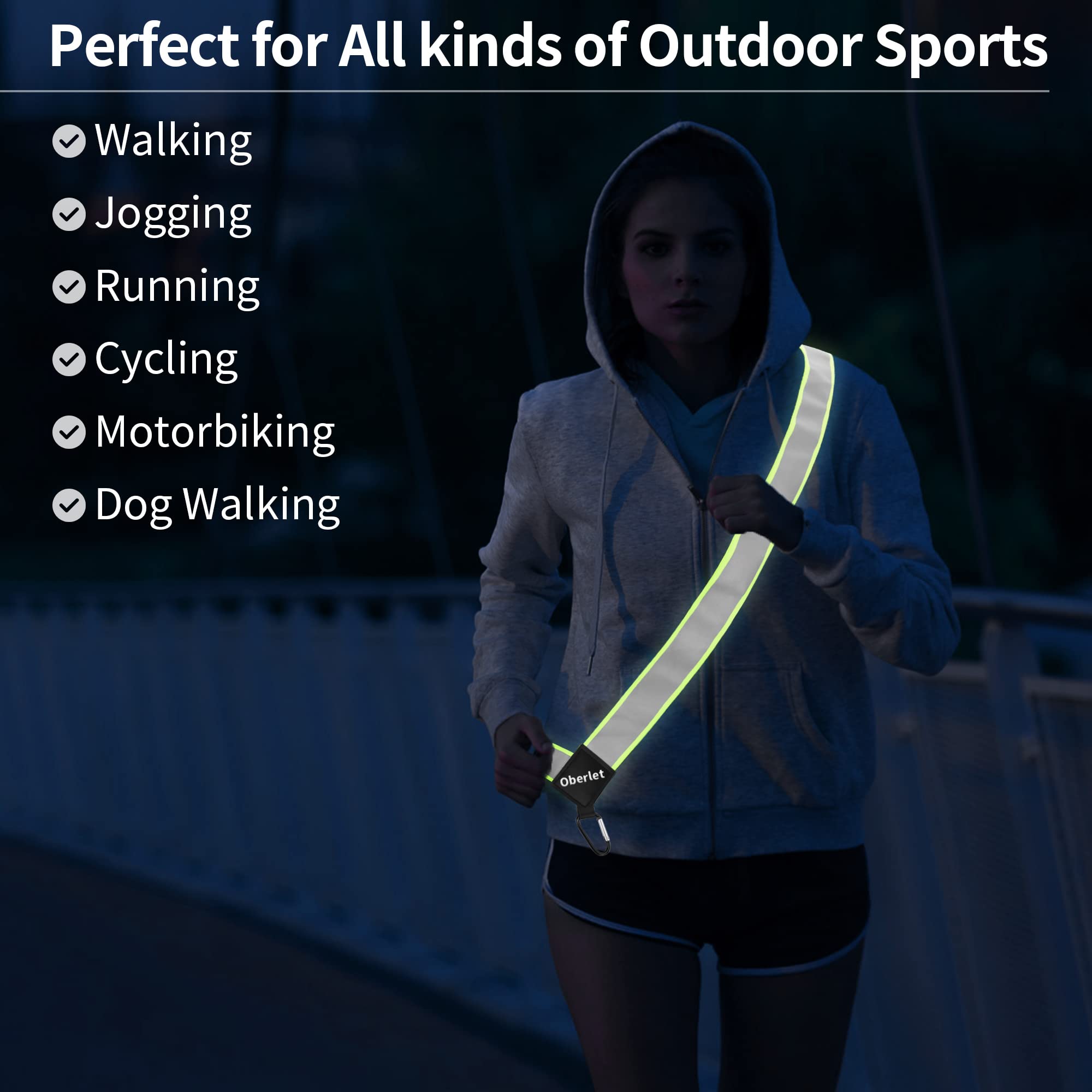 High Visibility Reflective Running Belt - Reflective Safety Sash for Night Jogging, Walking & Cycling - Adjustable Reflective Gear for Runners, Pedestrians & Outdoor Activities in Low Light Conditions