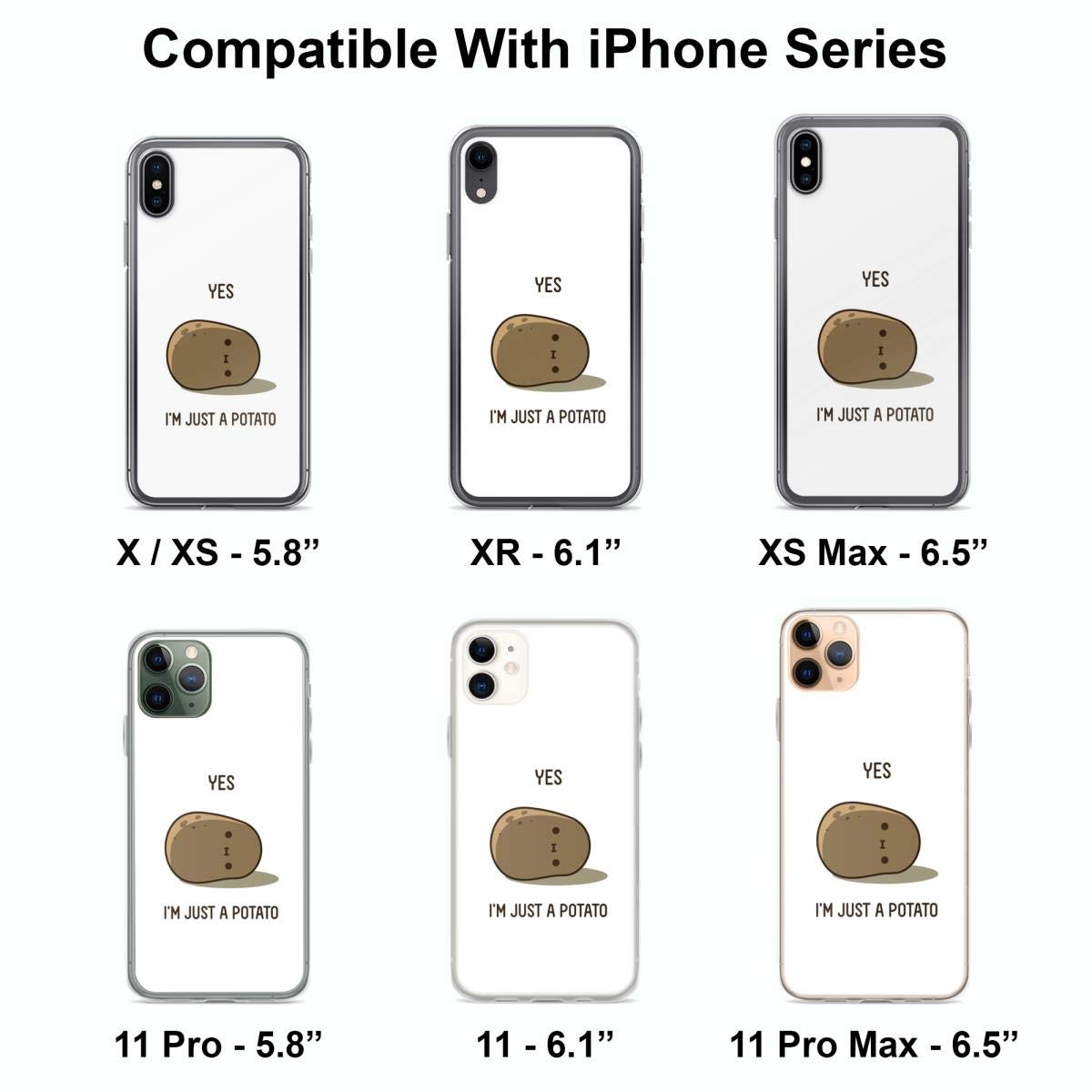 Funny Potato Design Clear Phone Case for iPhone 15 14 13 12 11 X Xs Xr 8 7 6 6s Plus Pro Max - Cute Protective Cover for Everyday Use & Gift Giving