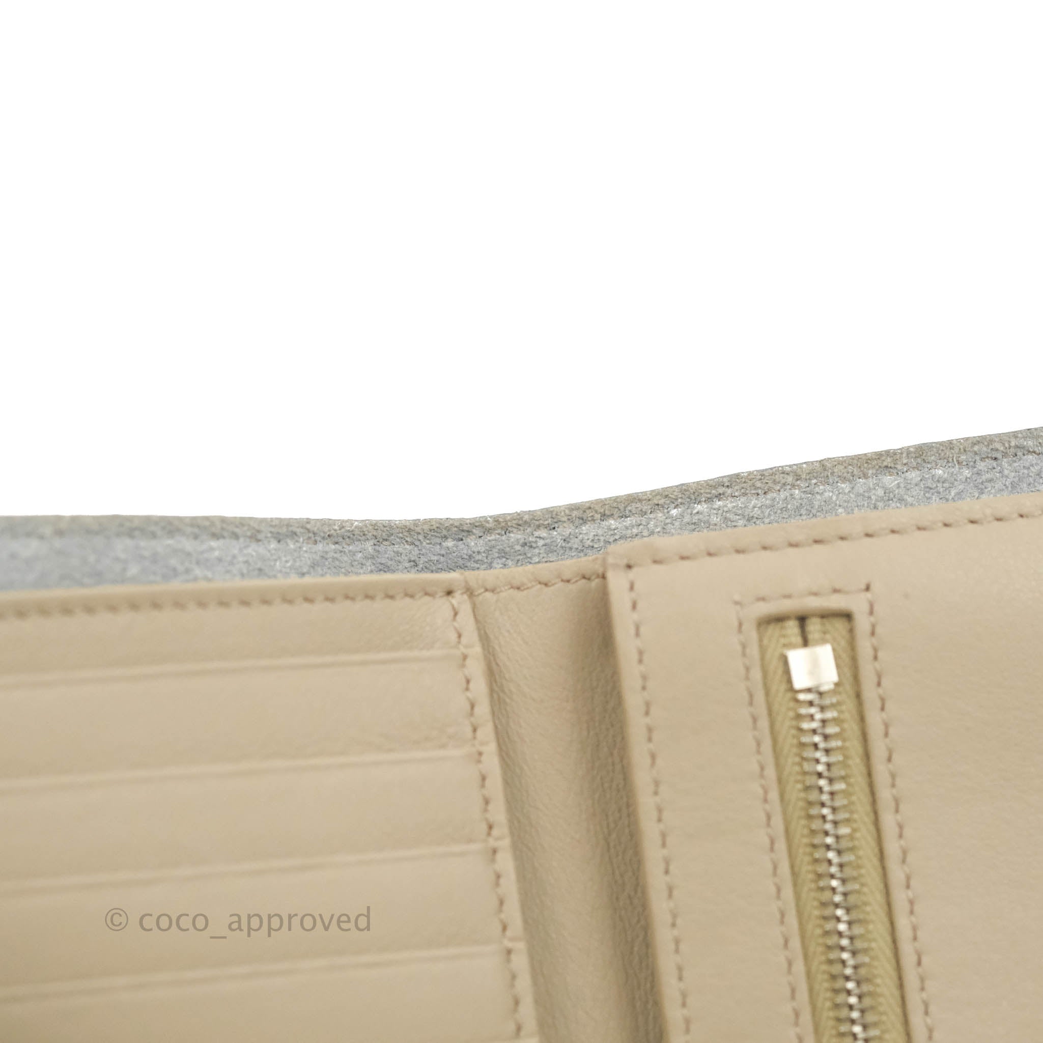 Celine Medium Wallet in Grained Leather - Blue/Taupe Strap | Luxury Women's Wallet for Everyday Use & Travel