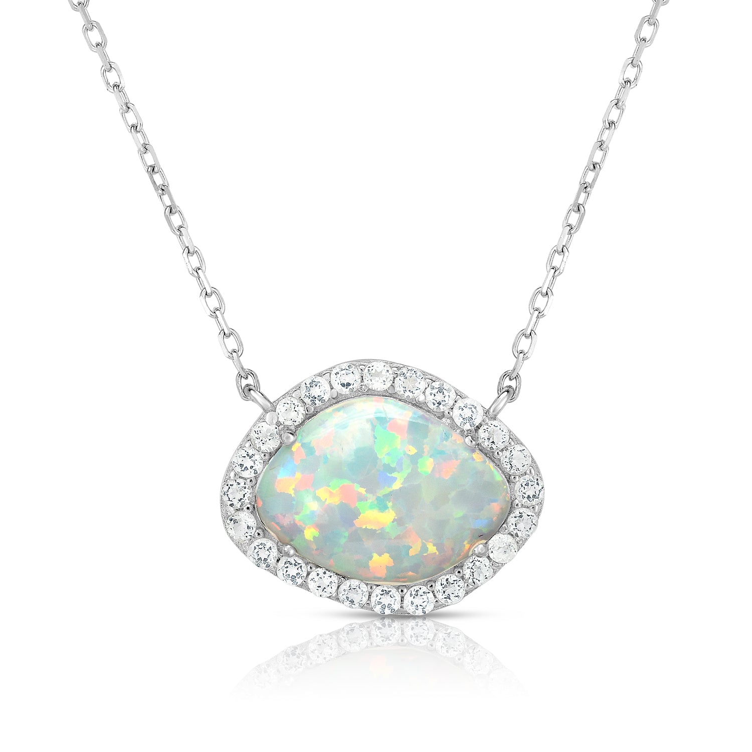 Elegant Gemstone & White Sapphire Necklace for Women - Perfect for Weddings, Parties & Special Occasions