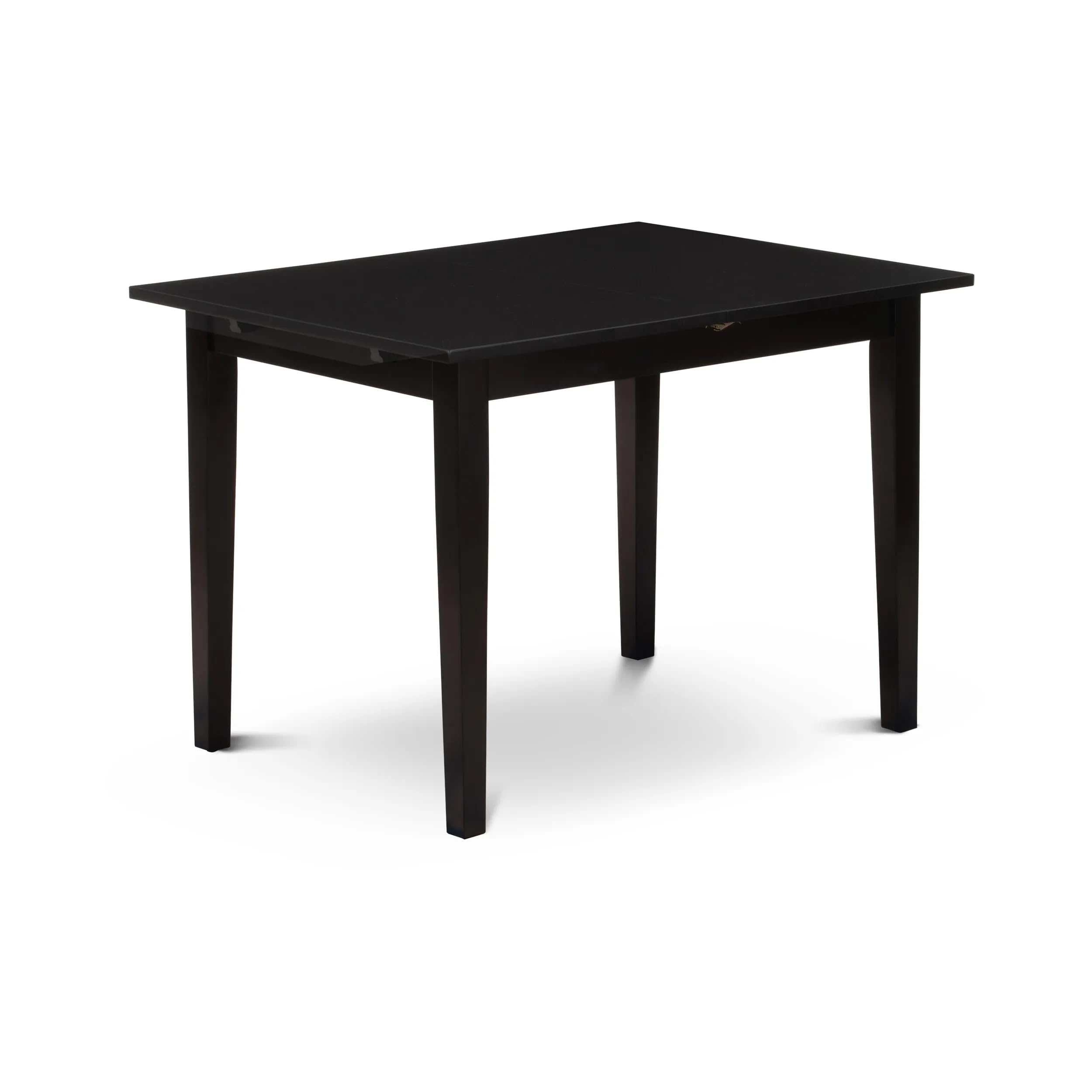 East West Furniture 3 Piece Dining Room Table Set - Rectangle Kitchen Table with Butterfly Leaf & 2 Cream Linen Fabric Parson Chairs, 32x54 Inch, Black - Perfect for Small Spaces, Breakfast Nooks & Cozy Family Meals