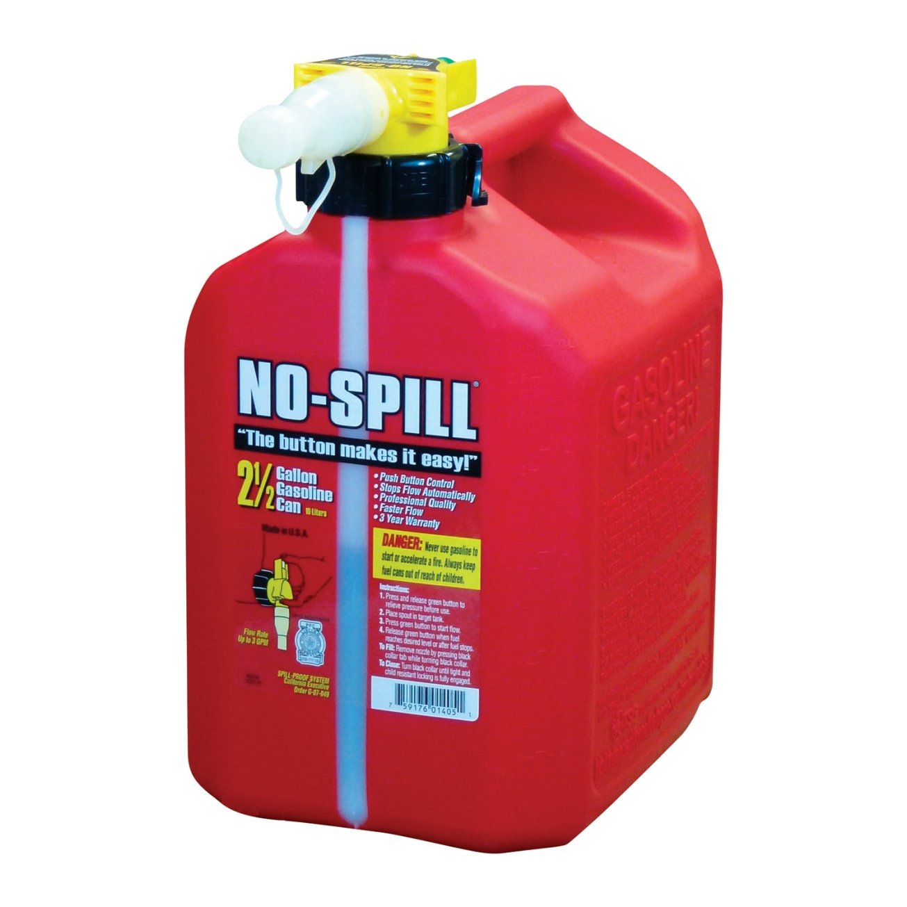 No-Spill Gas Can - 2.5 Gallon Red | Leak-Proof & Durable Fuel Container for Lawn Mowers, Generators & Outdoor Equipment | Safe & Easy to Use