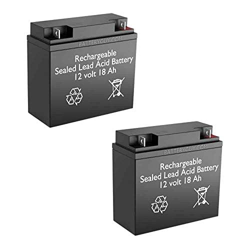 600E Replacement 12V 18Ah SLA Rechargeable Batteries - High Rate Performance (2-Pack) - Perfect for Power Wheels, Emergency Lights & Backup Power Systems - BatteryGuy Brand Equivalent