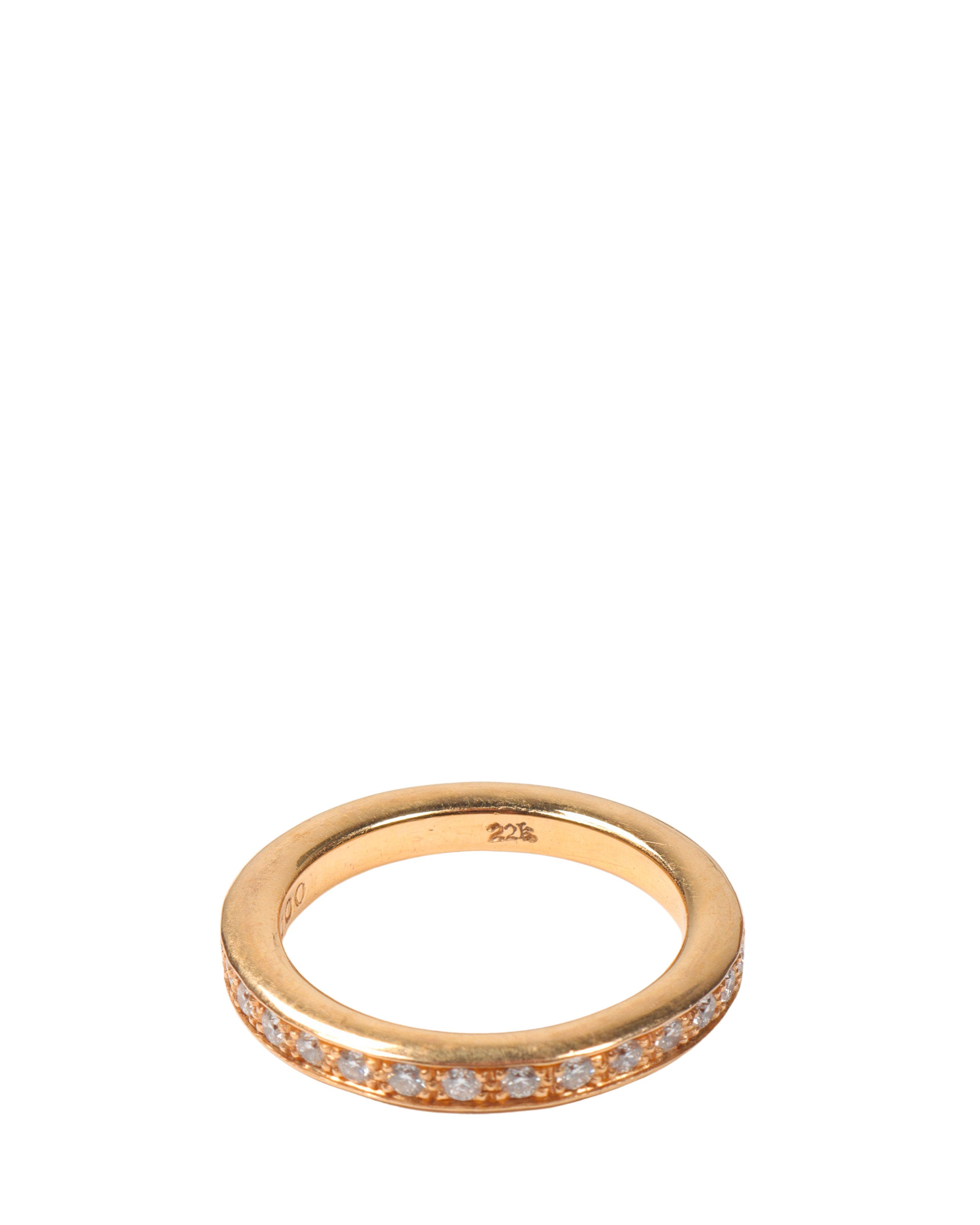 22k Gold Diamond Spacer Ring for Women - Elegant Stackable Band Jewelry for Everyday Wear, Anniversary Gifts & Special Occasions