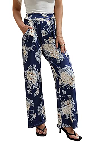 185 Navy White Flower