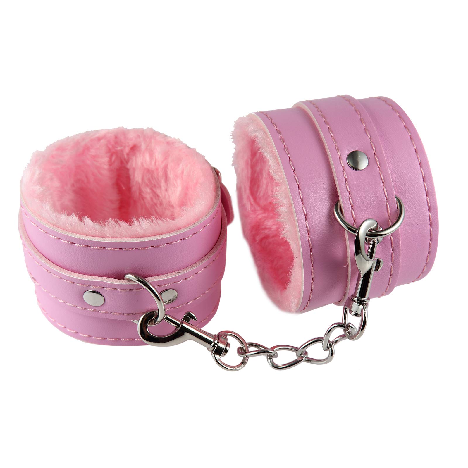 Punk Fluffy Wrist Leather Handcuffs Bracelet with Soft Plush Lining - Detachable Role Play Accessory for Cosplay, BDSM, Yoga & Gym Workouts - Perfect Gift for Couples & Party Lovers