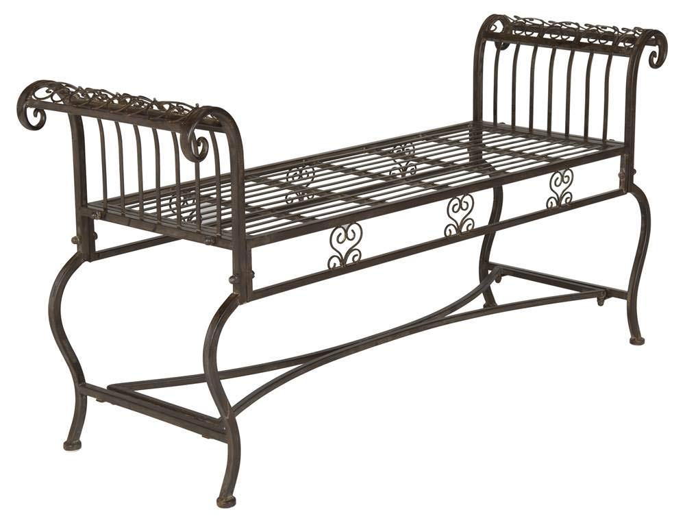SAFAVIEH Outdoor Collection Brielle Antique White Bench - Weather-Resistant Patio Furniture for Garden, Porch & Poolside Decor