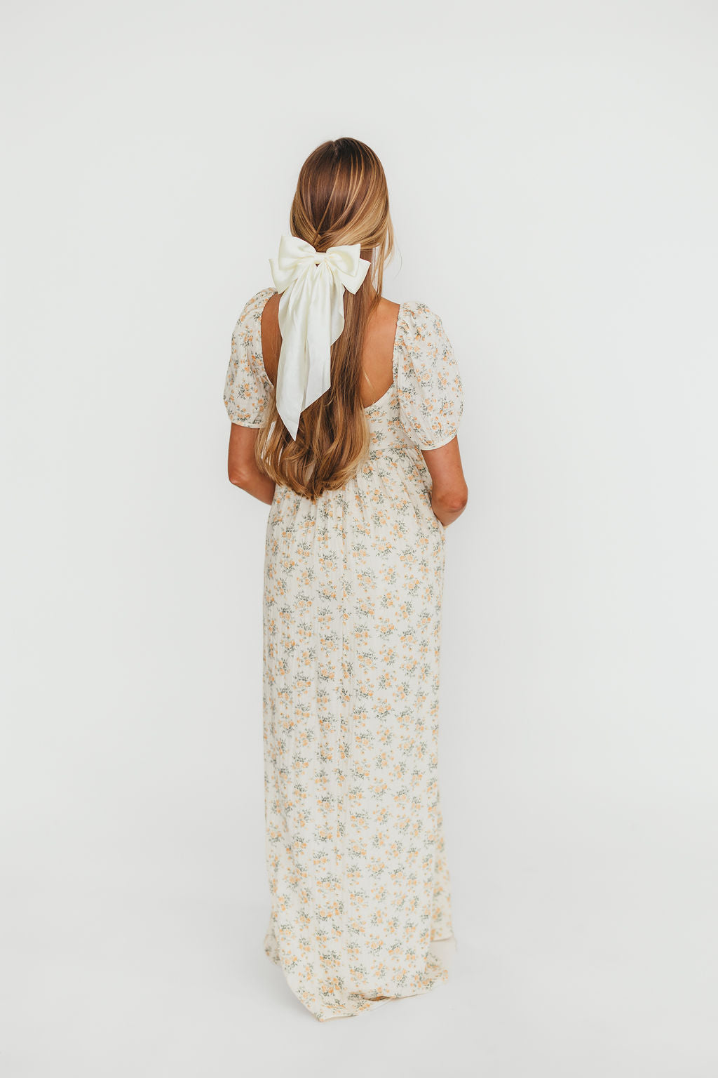 Haven 100% Cotton Tie Front Maxi Dress - Orange/Green Floral Print, Bump Friendly Maternity Dress for Women | Perfect for Summer Beach Vacations, Date Nights & Baby Showers